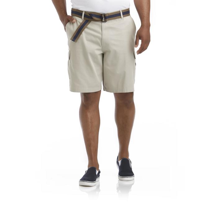 Basic Editions Men's Big & Tall Cargo Shorts & Canvas Belt