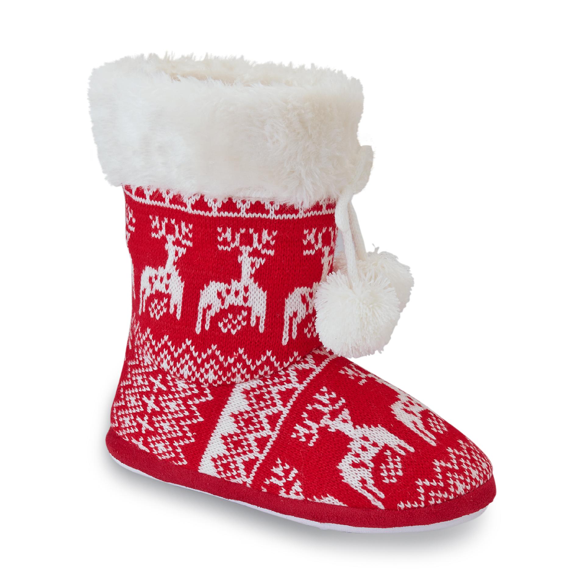 Bongo Women's Holland Holiday Red Bootie Slipper