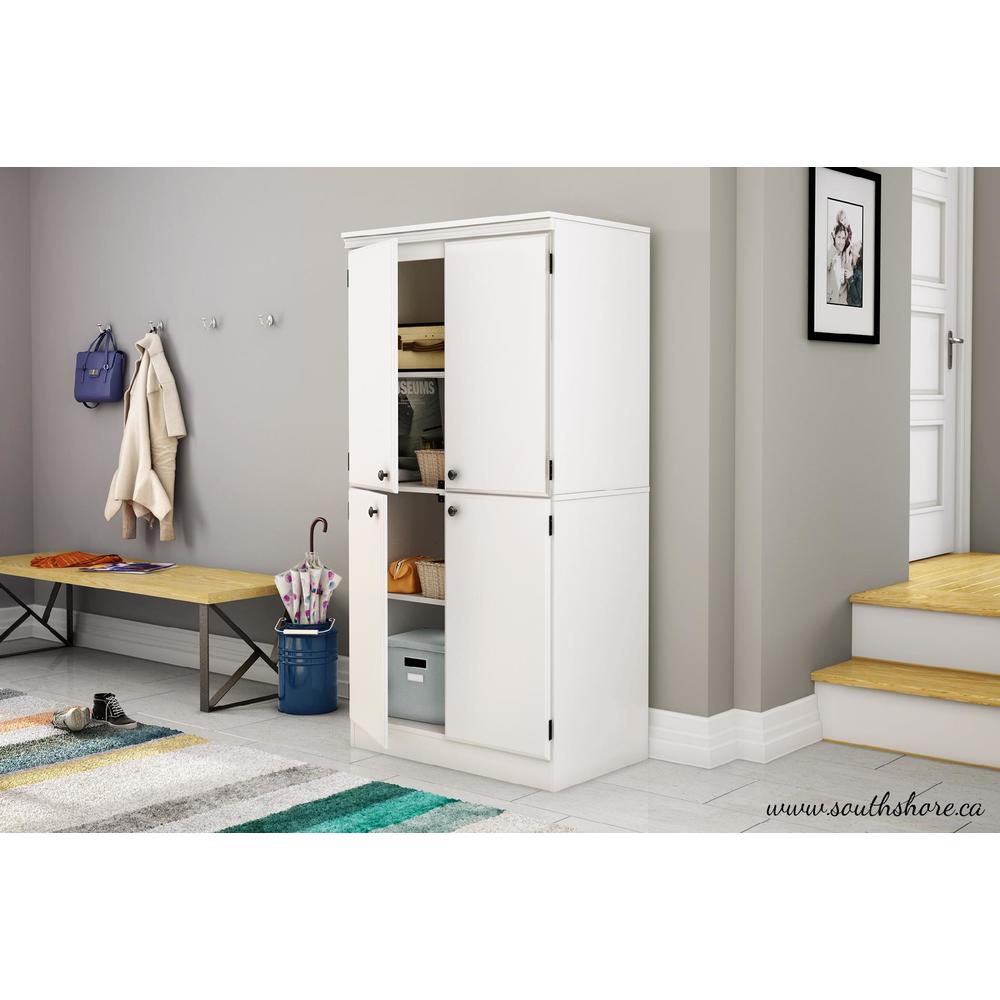 South Shore Morgan 4-Door Storage Cabinet, Pure White