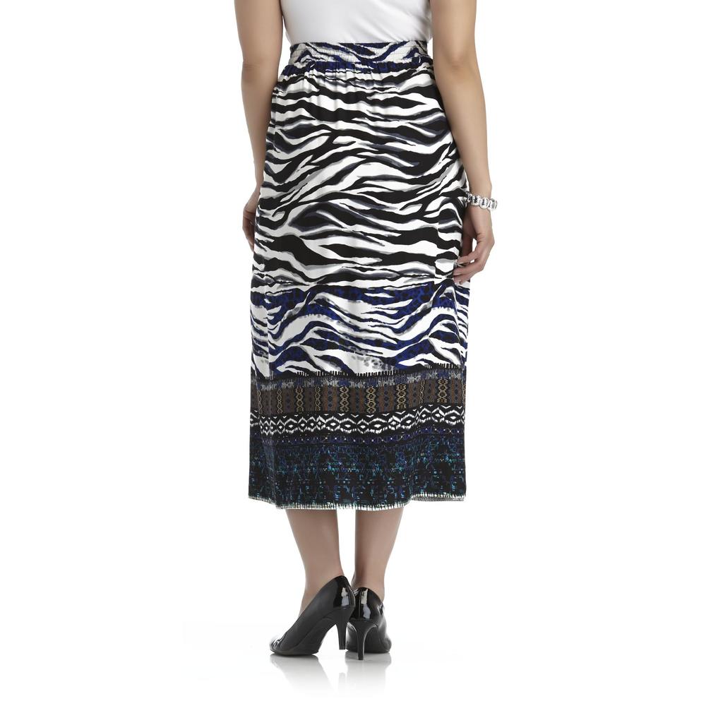 Laura Scott Women's Plus Multiprint Maxi Skirt
