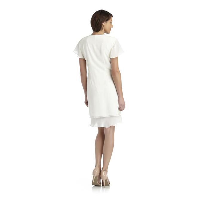 Another Thyme Women's Embroidered Mock Jacket Dress