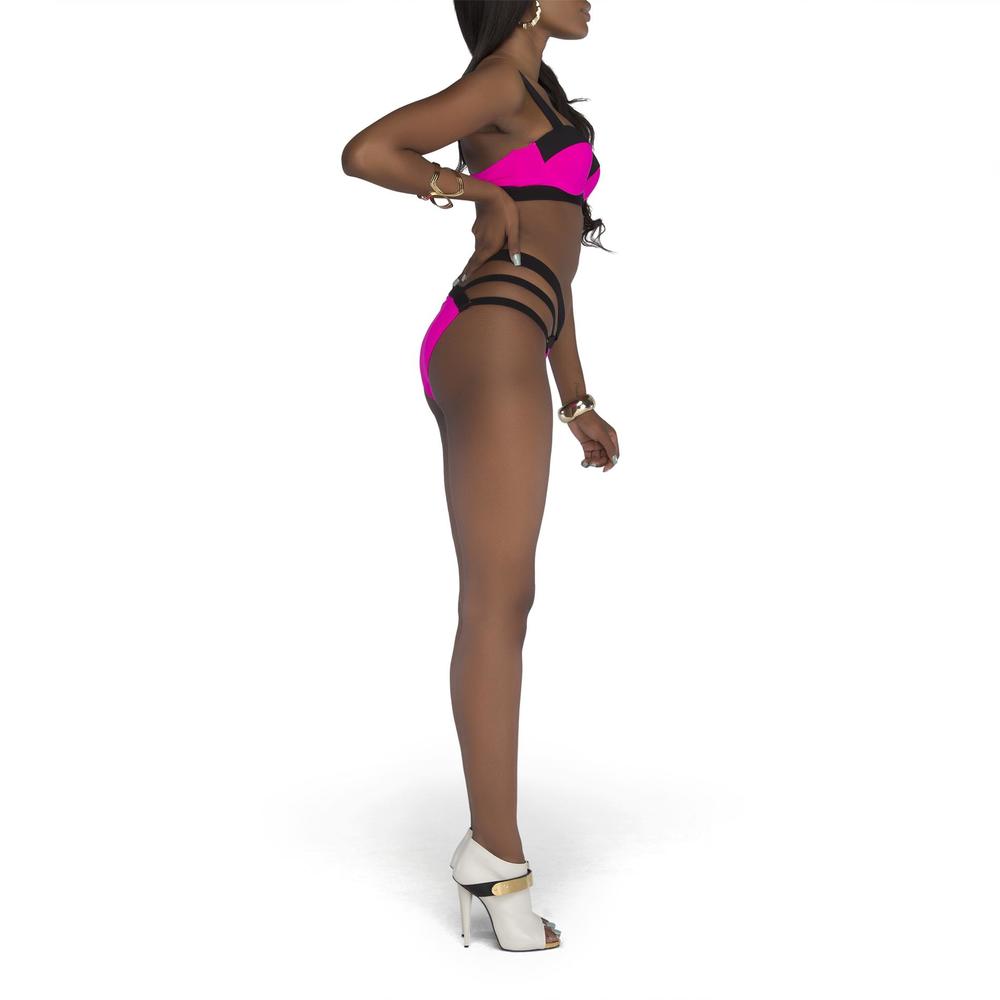 Nicki Minaj Women's Push-Up Bikini Top & Strappy Bikini Bottom
