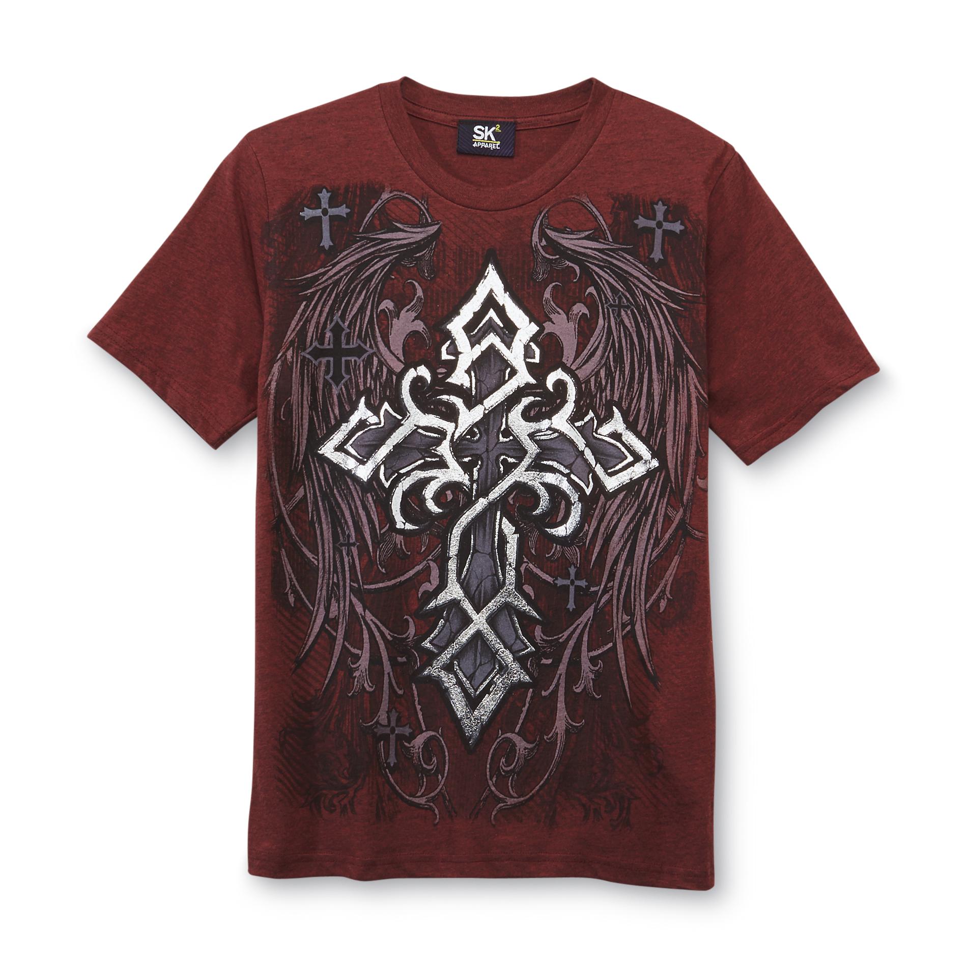 SK2 Boy's Graphic T-Shirt - Winged Metallic Cross