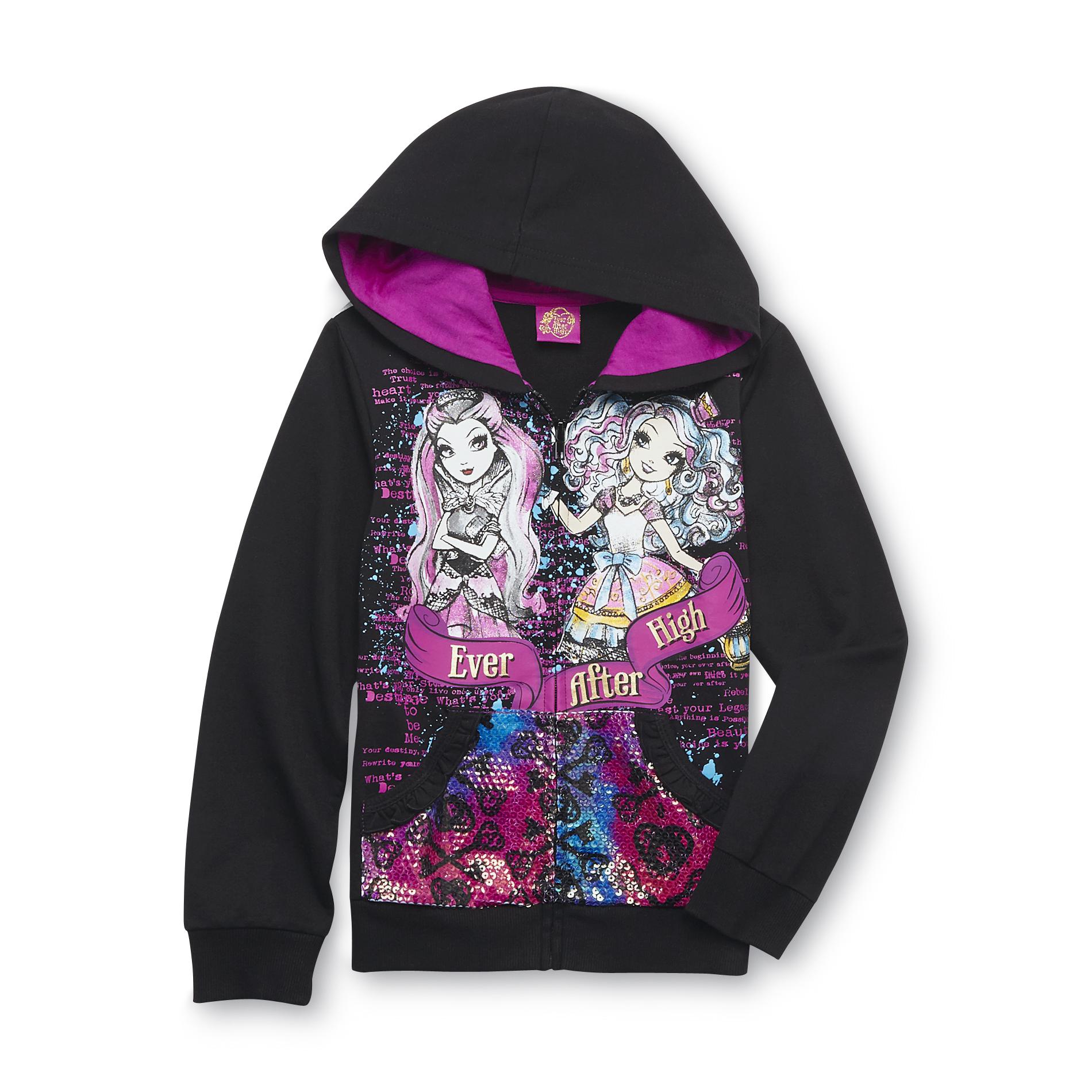 Ever After High Girl's Sequined Hoodie Jacket - Rebels