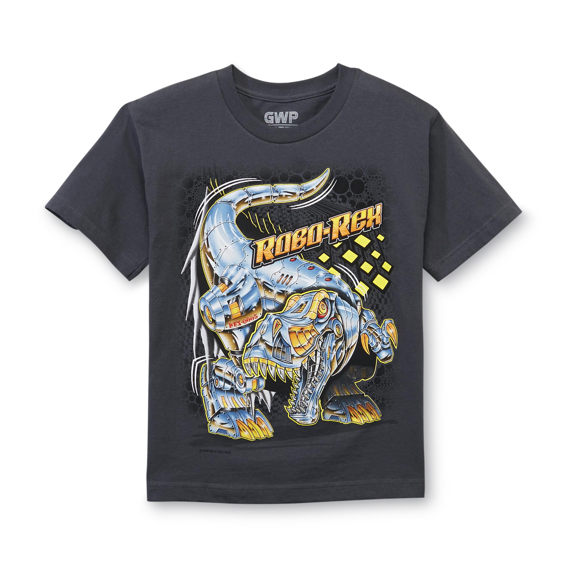 GWP SPORTS Boy's Robo-Rex Graphic T-Shirt & Dinosaur Toy