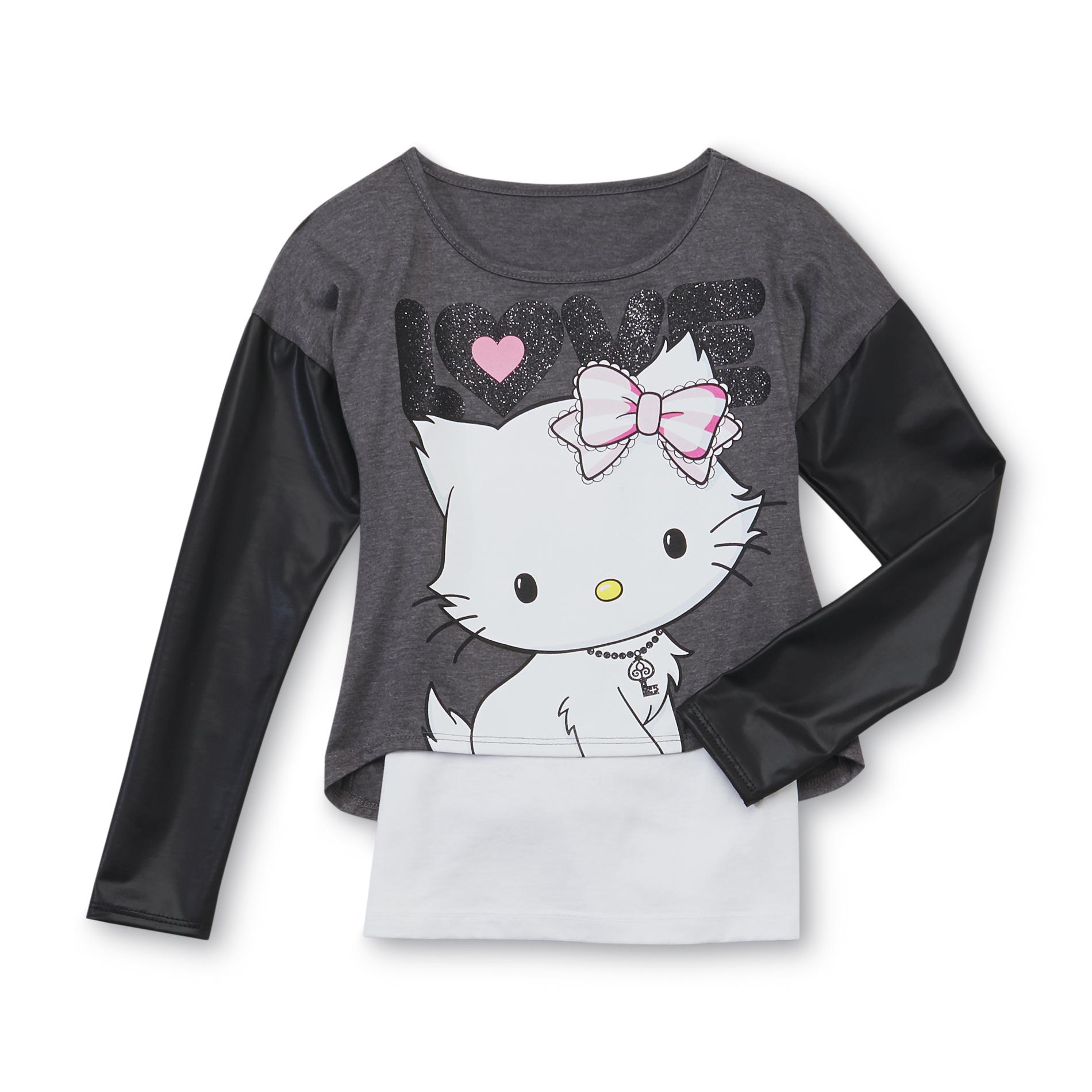 Hello Kitty Girl's Layered-Look T-Shirt - Charmmy Kitty