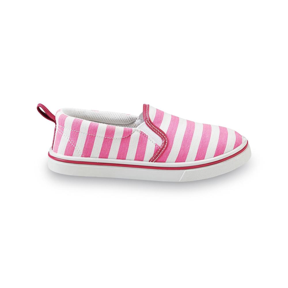 Yoki Girl's Sylvia Pink/White Slip-On Canvas Shoe