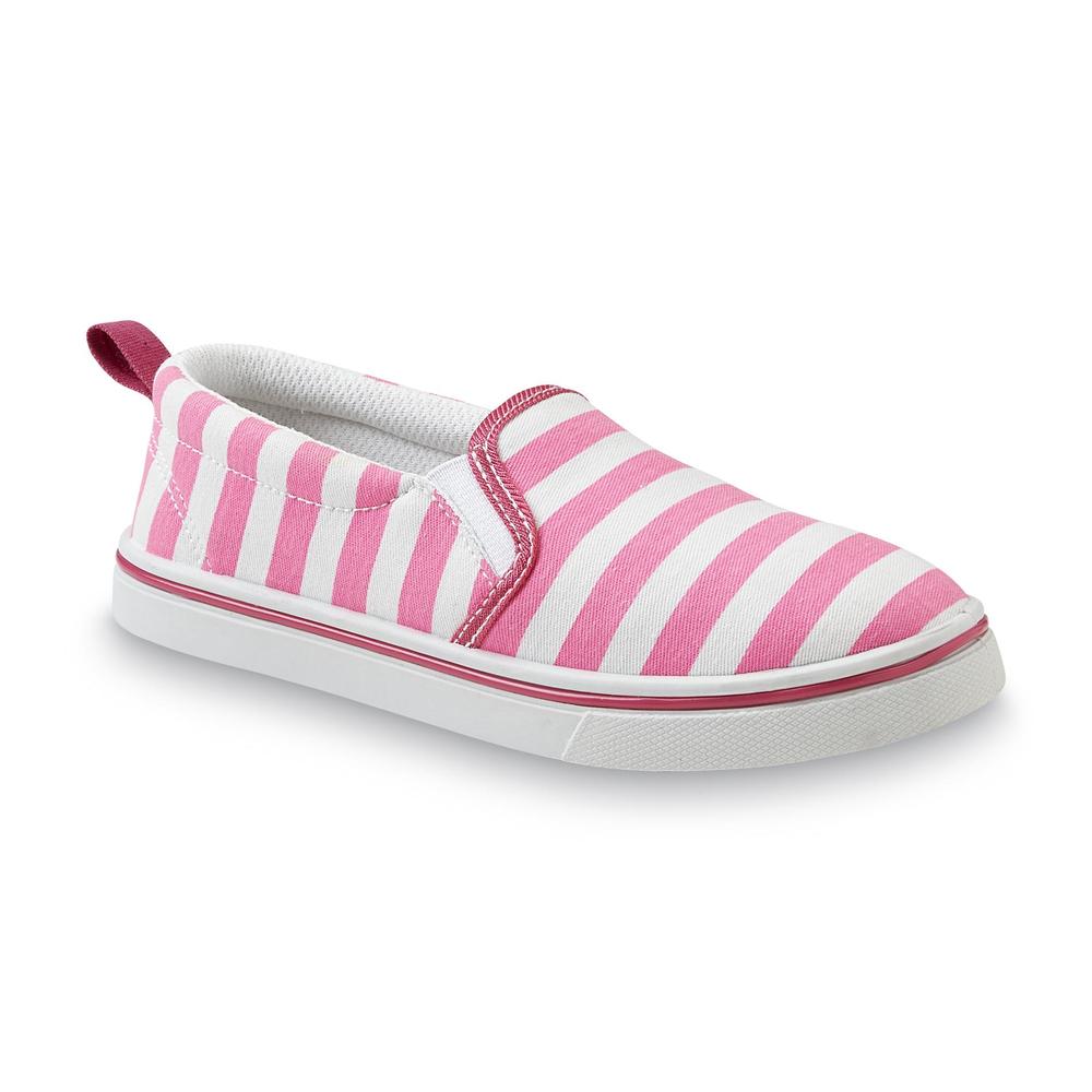 Yoki Girl's Sylvia Pink/White Slip-On Canvas Shoe