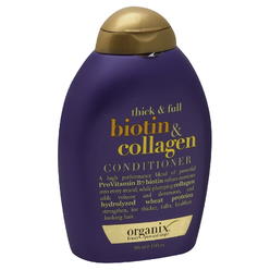 OGX Thick & Full + Biotin & Collagen Volumizing Conditioner for Thin Hair, with Vitamin B7 & Hydrolyzed Wheat Protein, Paraben-F