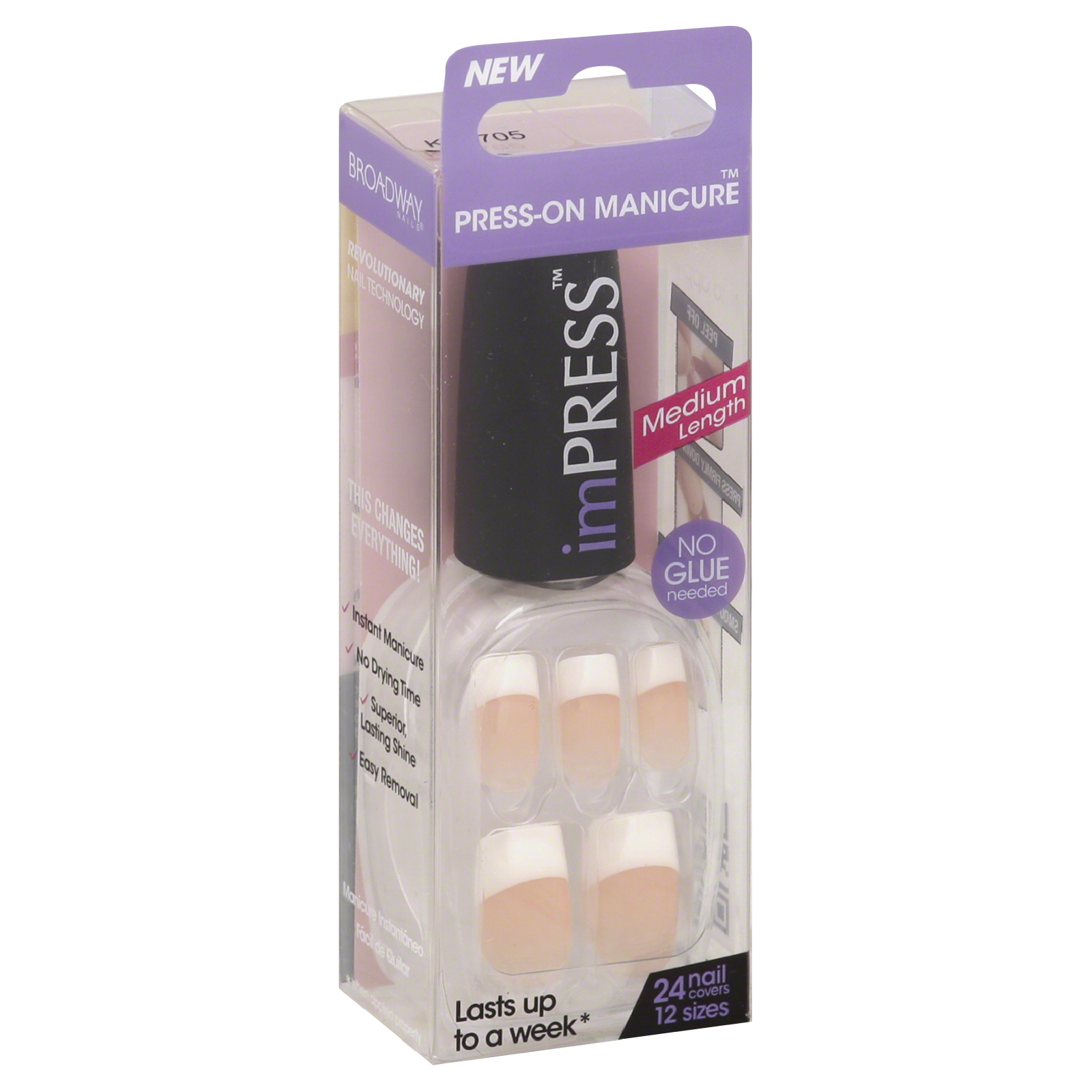 Broadway Nails Press-On Manicure, Medium Length, Vexed & Vicious, 24 Ct