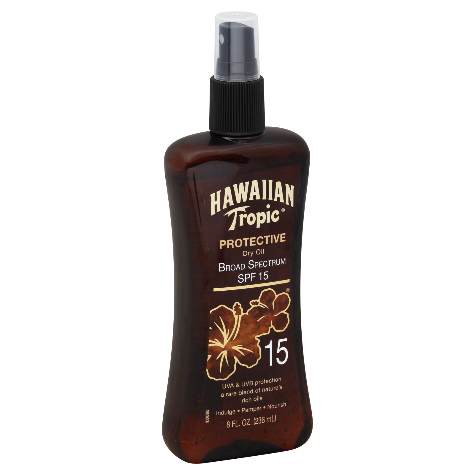 Hawaiian Tropic Protective Dry Oil Sunscreen, Spray Pump, SPF 15, 8 fl oz