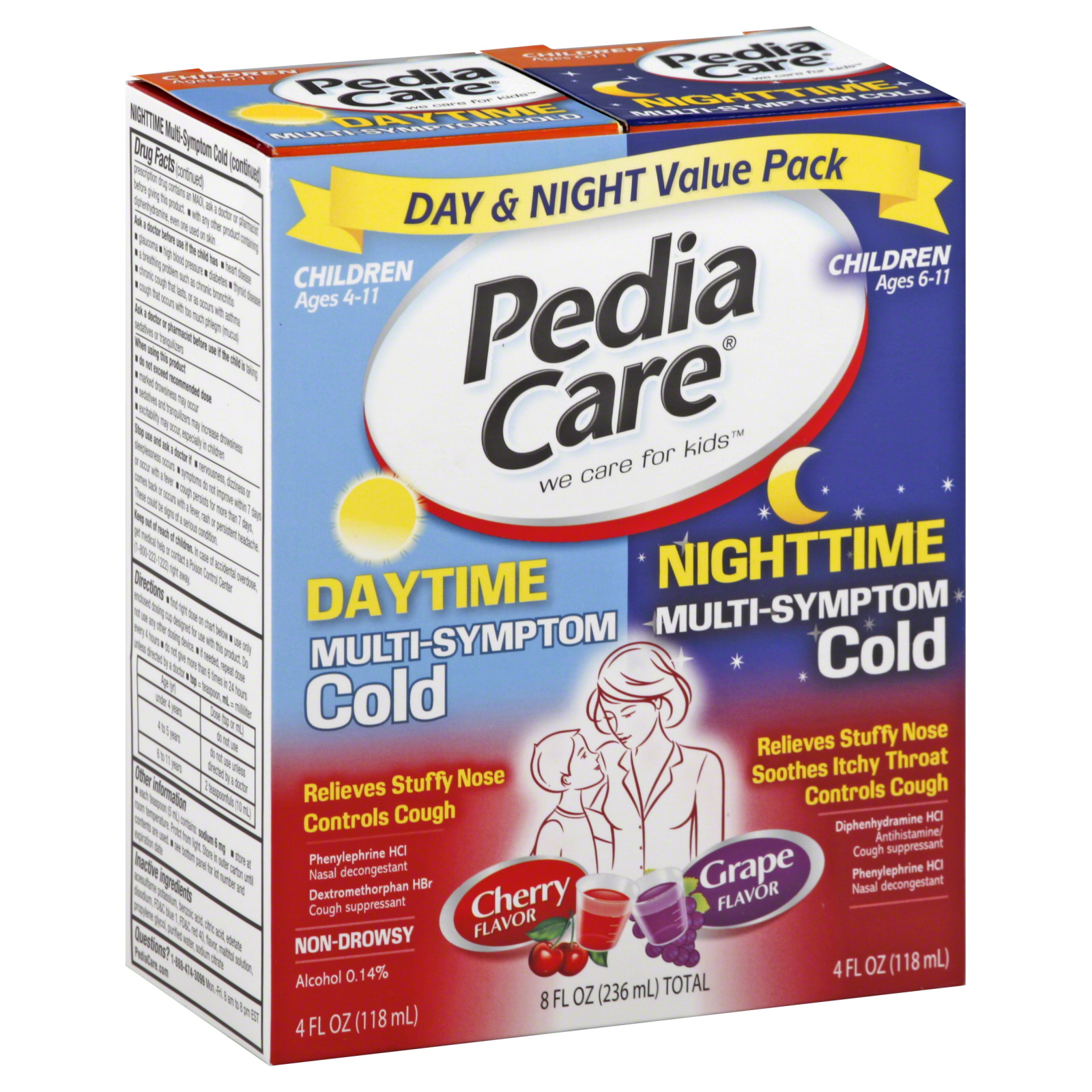 PediaCare Multi Symptom Cold Daytime And Nighttime Value Pack Cherry And Grape
