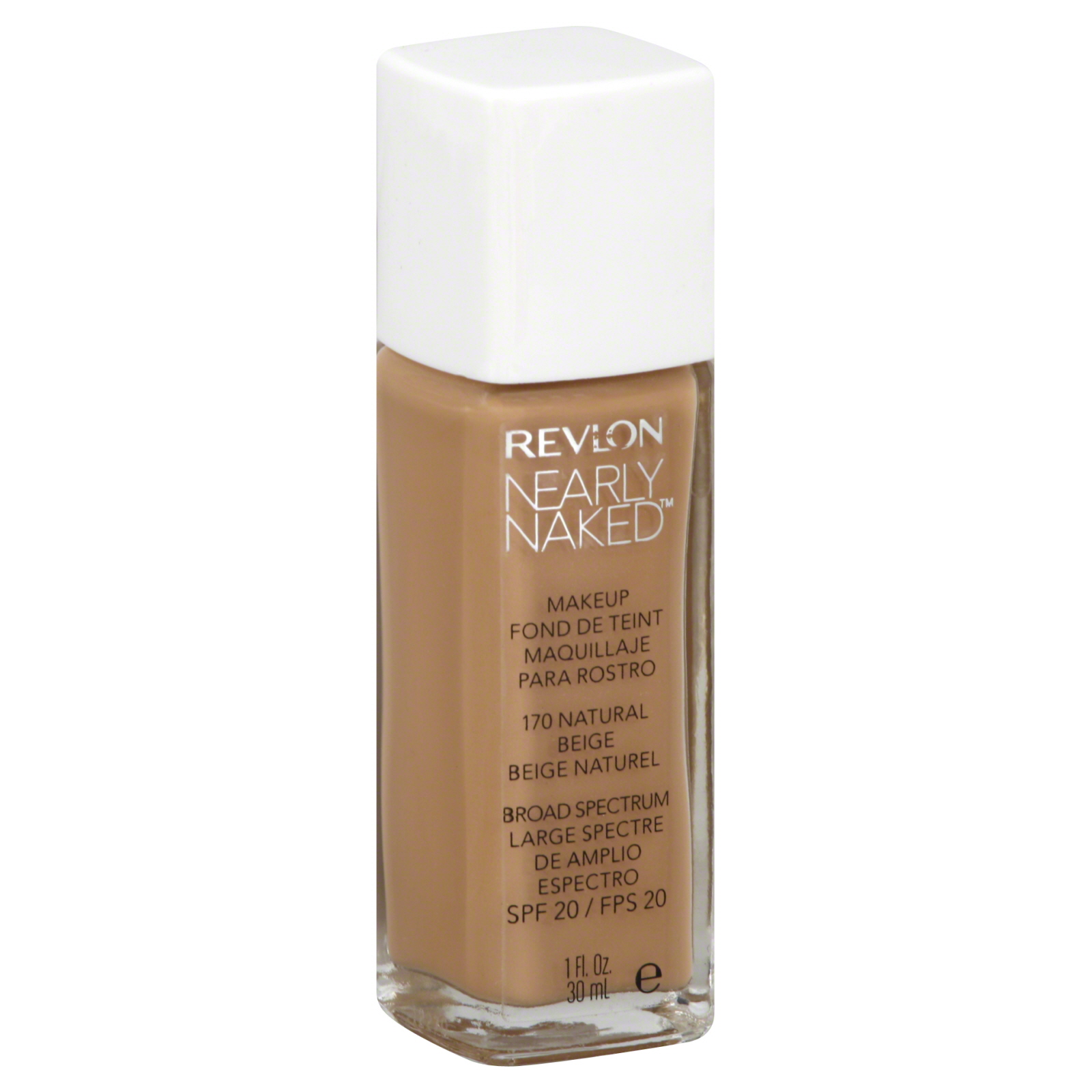 Revlon Foundation Nearly Naked Liquid Makeup 170 Natural Beige 1 oz