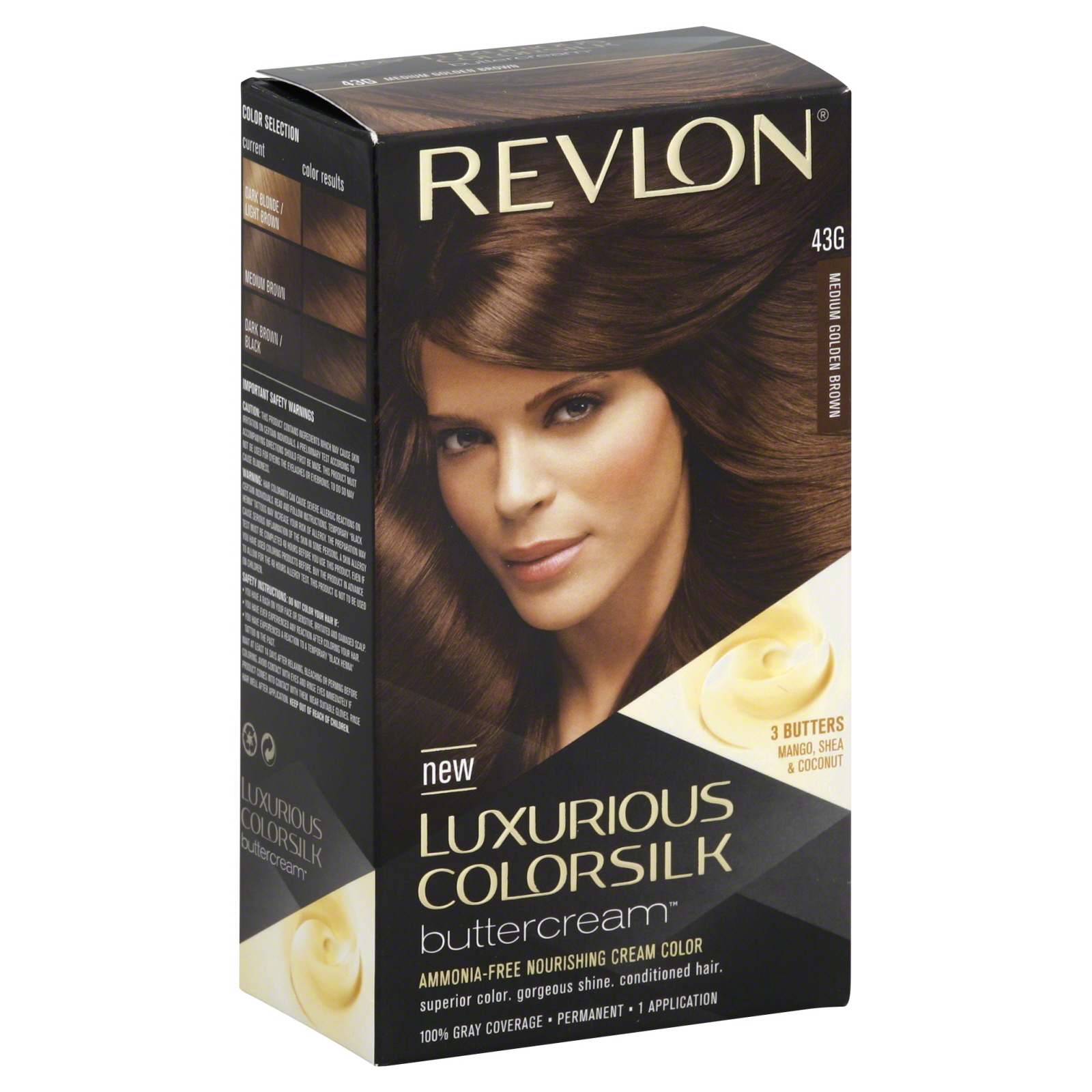 Revlon Luxurious Colorsilk Buttercream Permanent Color, Medium Golden Brown