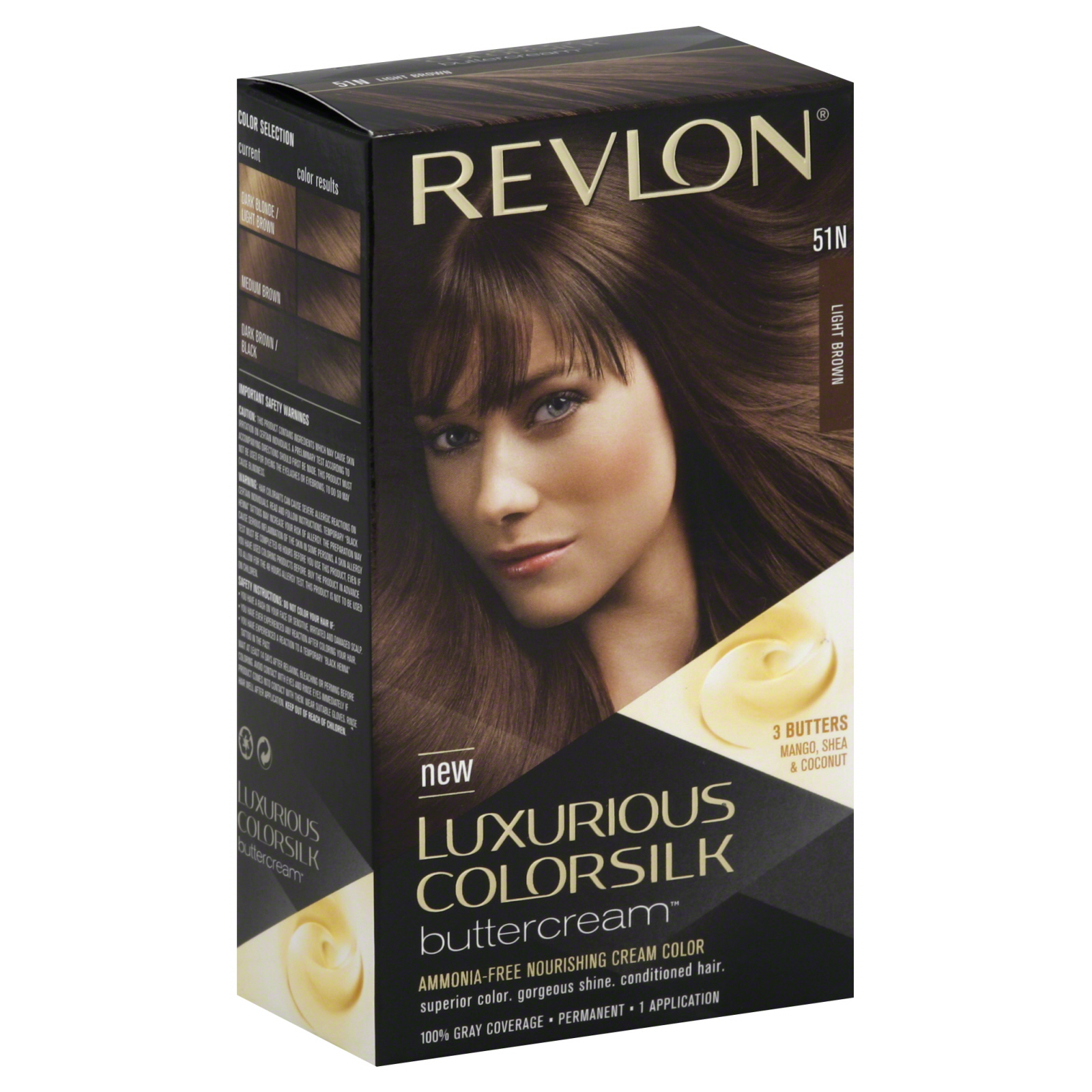 Revlon Luxurious Colorsilk Buttercream Permanent Color, Light Brown