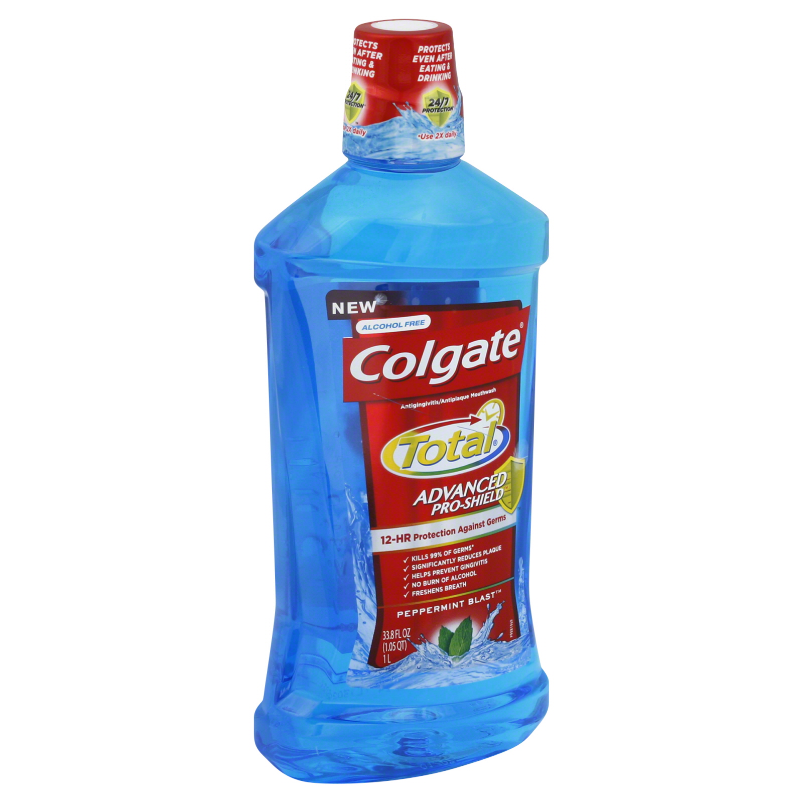 Colgate Total Advanced Pro-Shield Peppermint Blast Mouthwash - 33.8 fl oz, Size: 33.8 fl. oz. Colgate Total Advanced Pro-Shield Peppermint Blast Mouthwash - 33.8 fl oz, Size: 33.8 fl. oz.