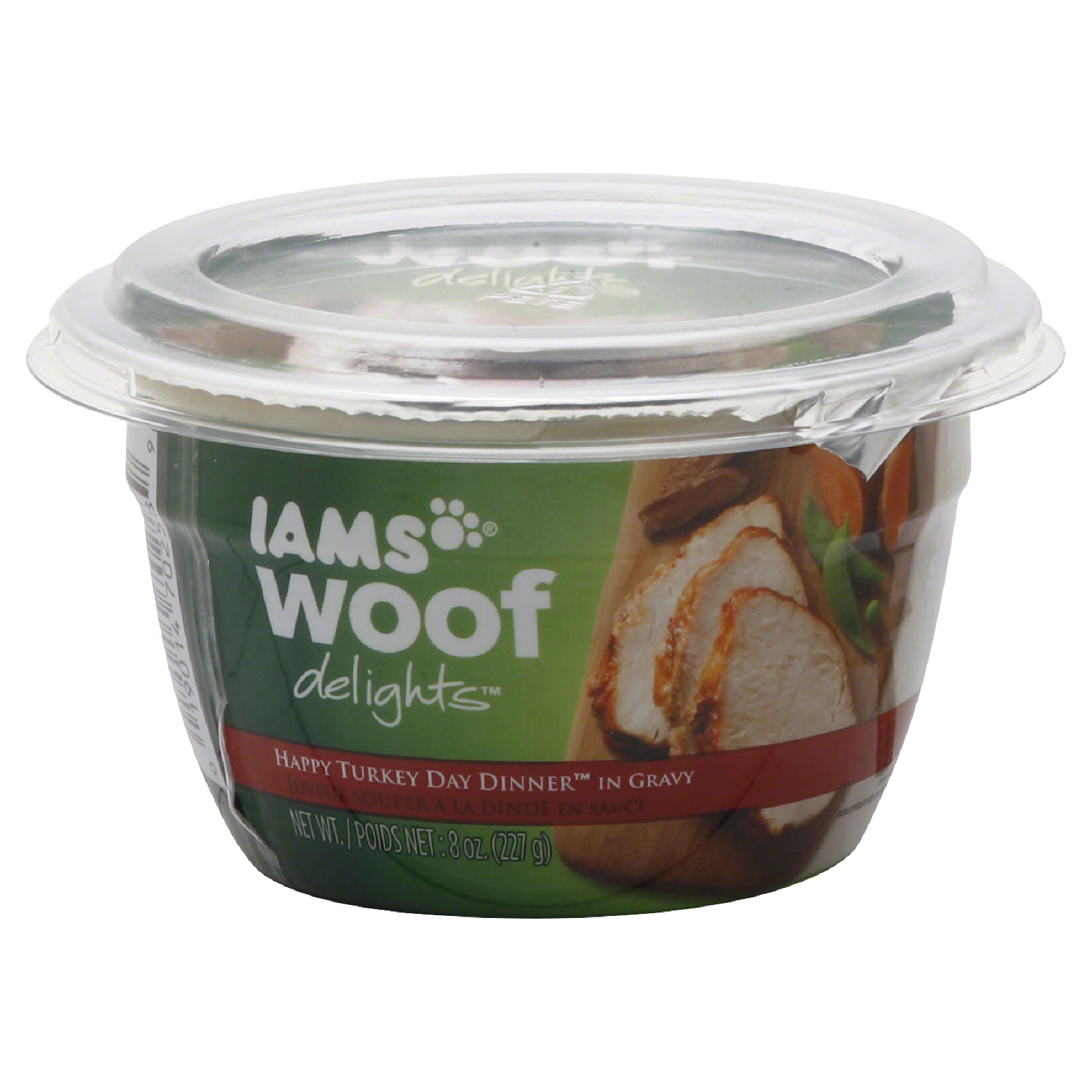 Iams Woof Delights Dog Food, Premium, Happy Turkey Day Dinner in Gravy, 8 oz