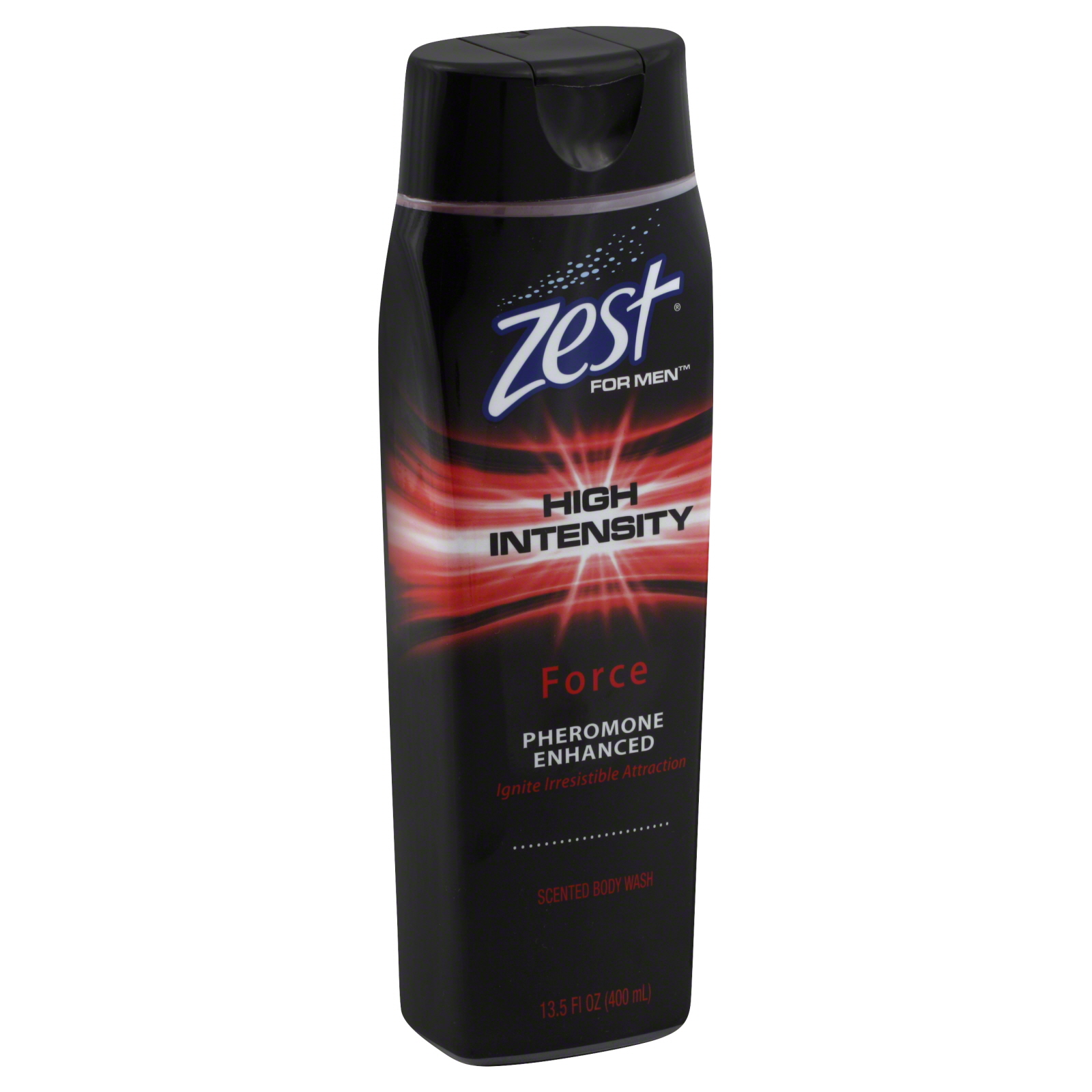 Zest Scented Body Wash, High Intensity, Force, Pheromone Enhanced, 13.5 fl oz (400 ml)
