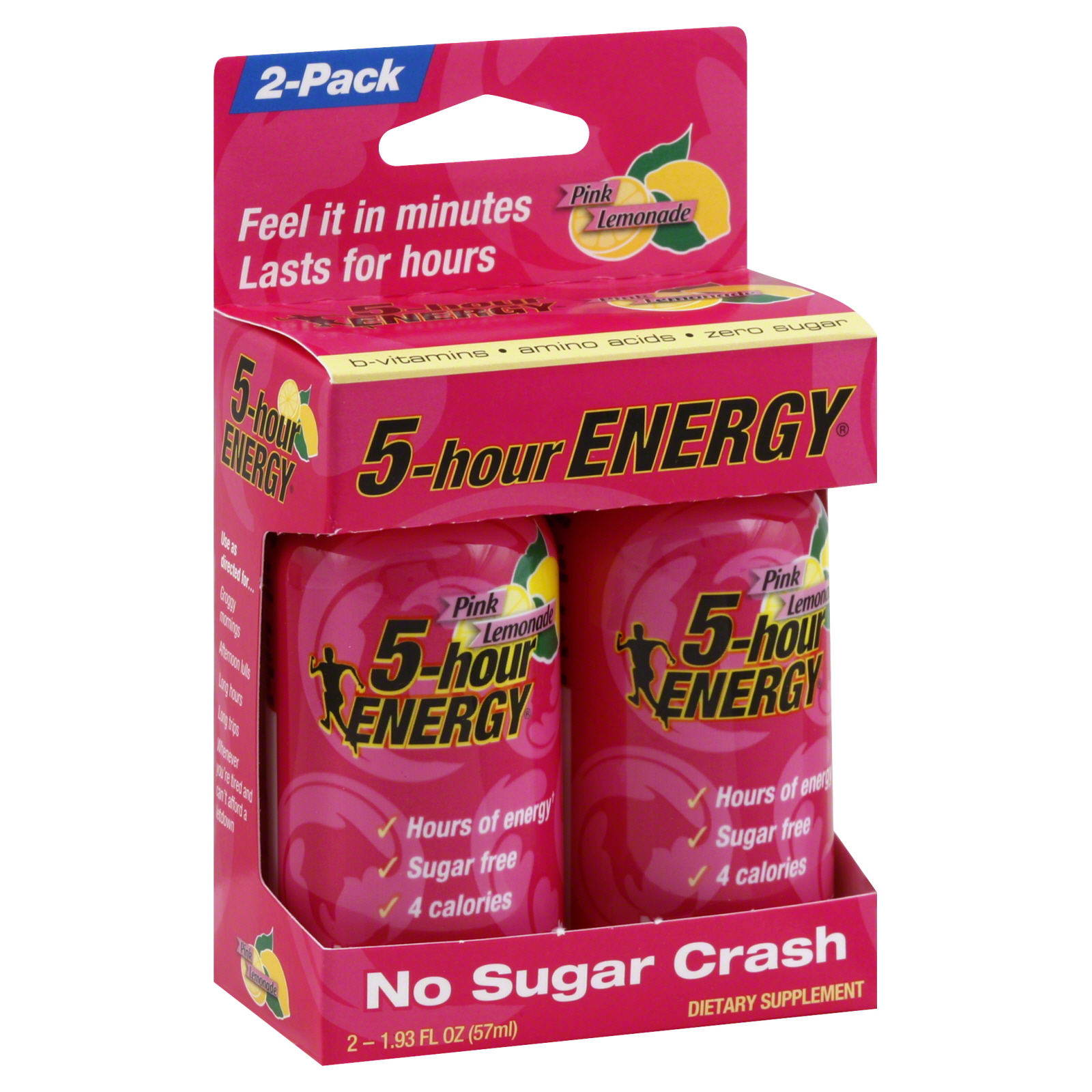 5 Hour Energy Shot, Pink Lemonade, 2 - 1.93 fl oz (57 ml) bottles