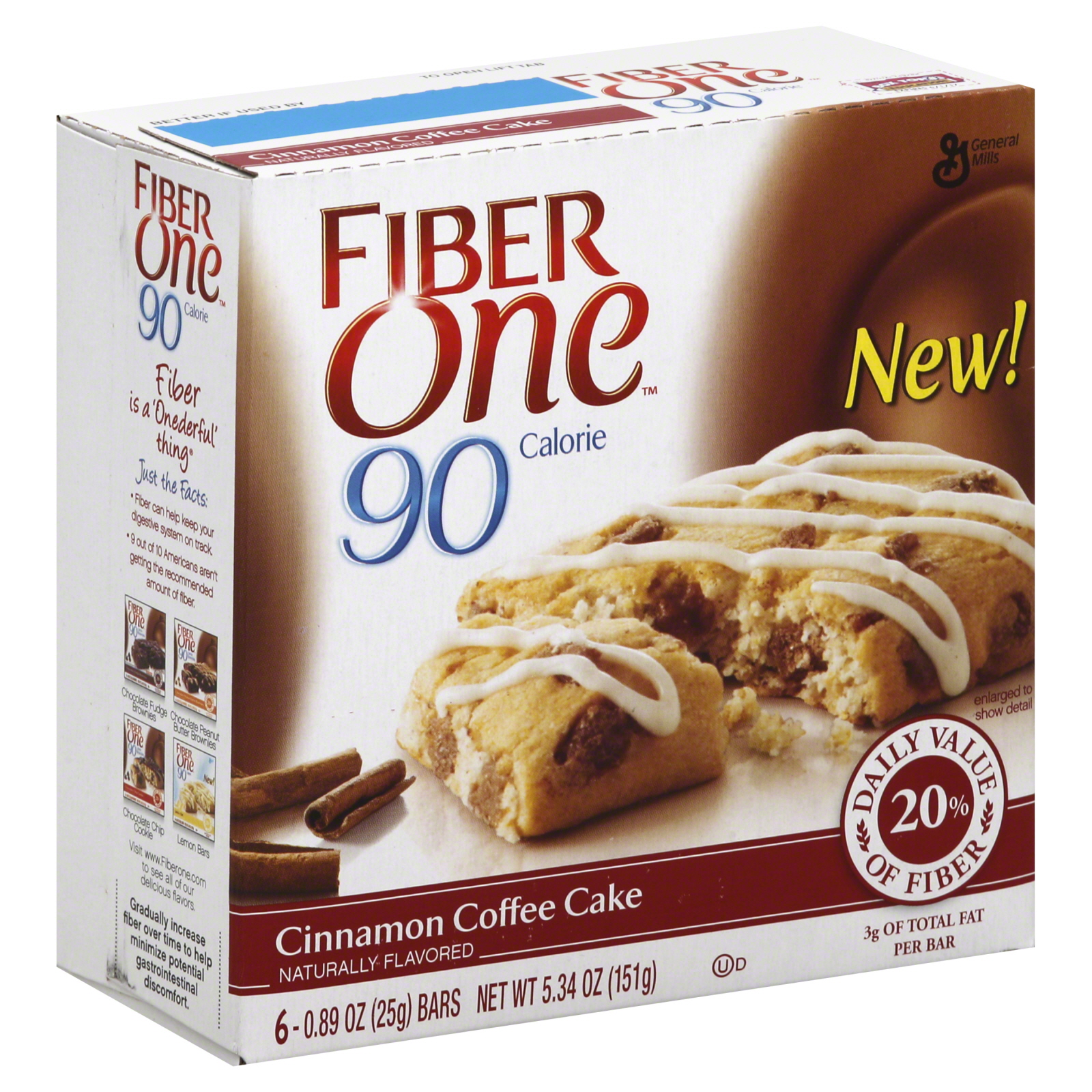 General Mills 90 Calorie Cinnamon Coffee Cake, 6-0.89 oz. Wrappers