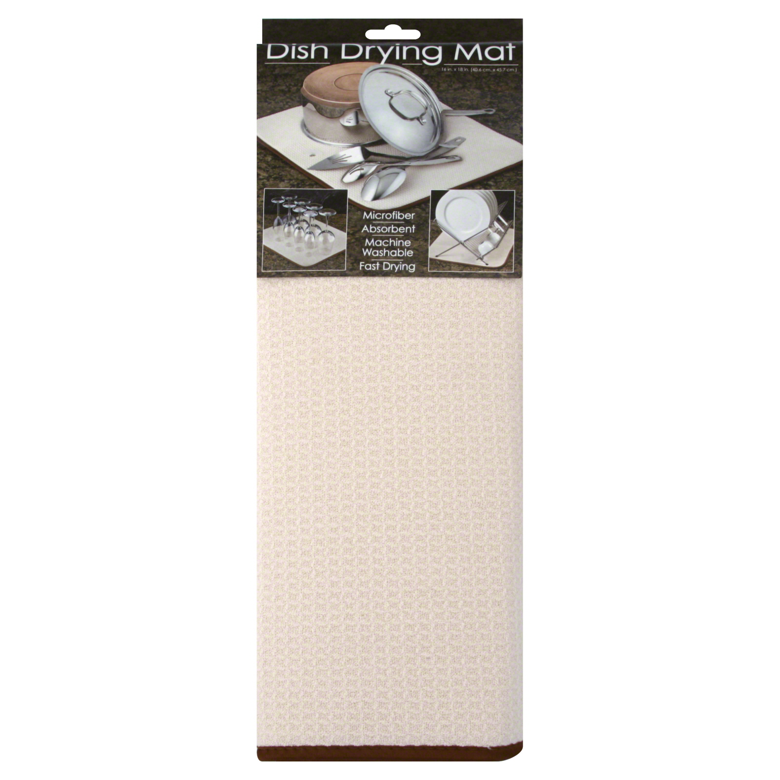 Schroeder and Tremayne Dish Drying Mat, Beige & Tan-376900 Schroeder and Tremayne Dish Drying Mat, Beige & Tan-376900