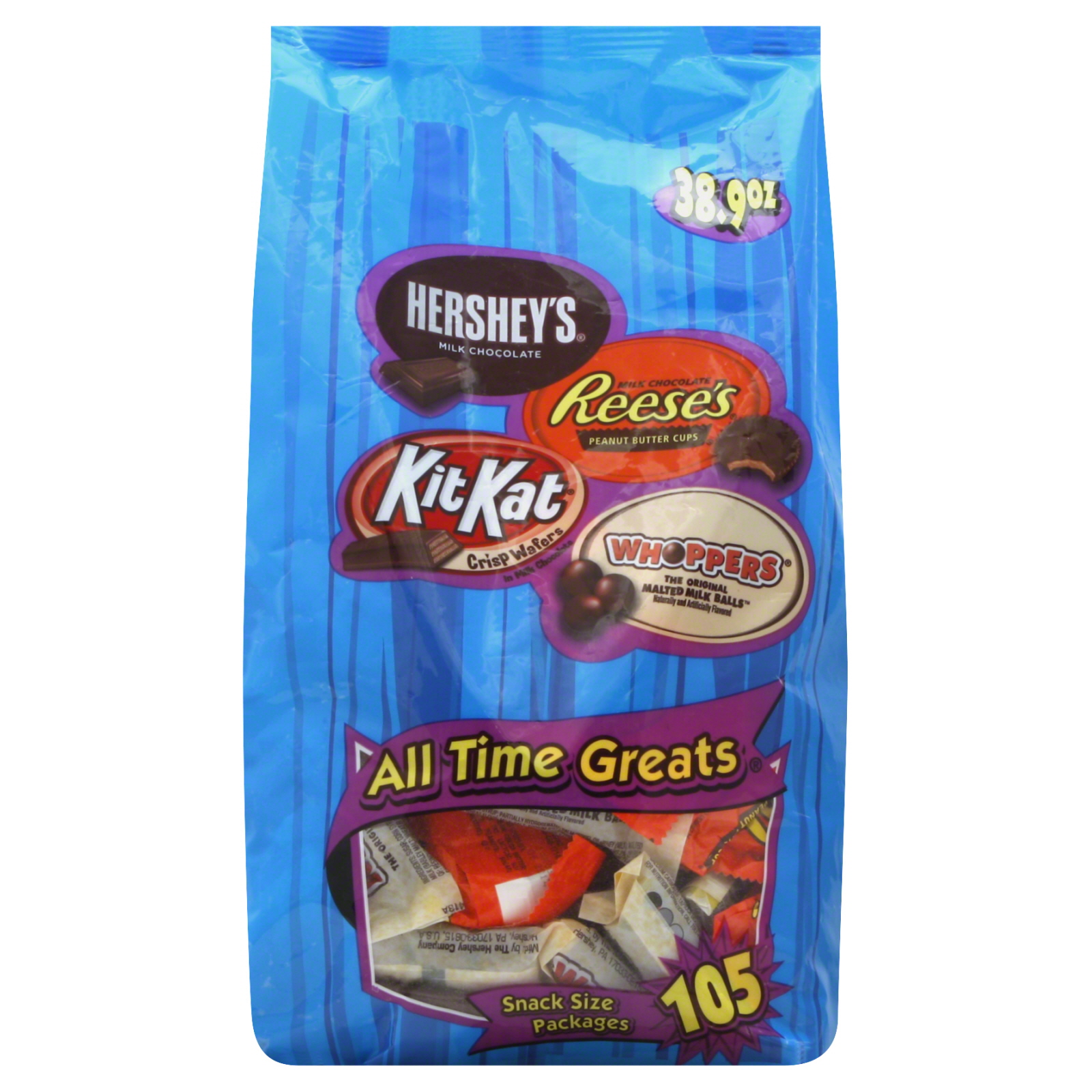 Hershey's All Time Greats Snack Size Candy Assortment 105 pc Bag