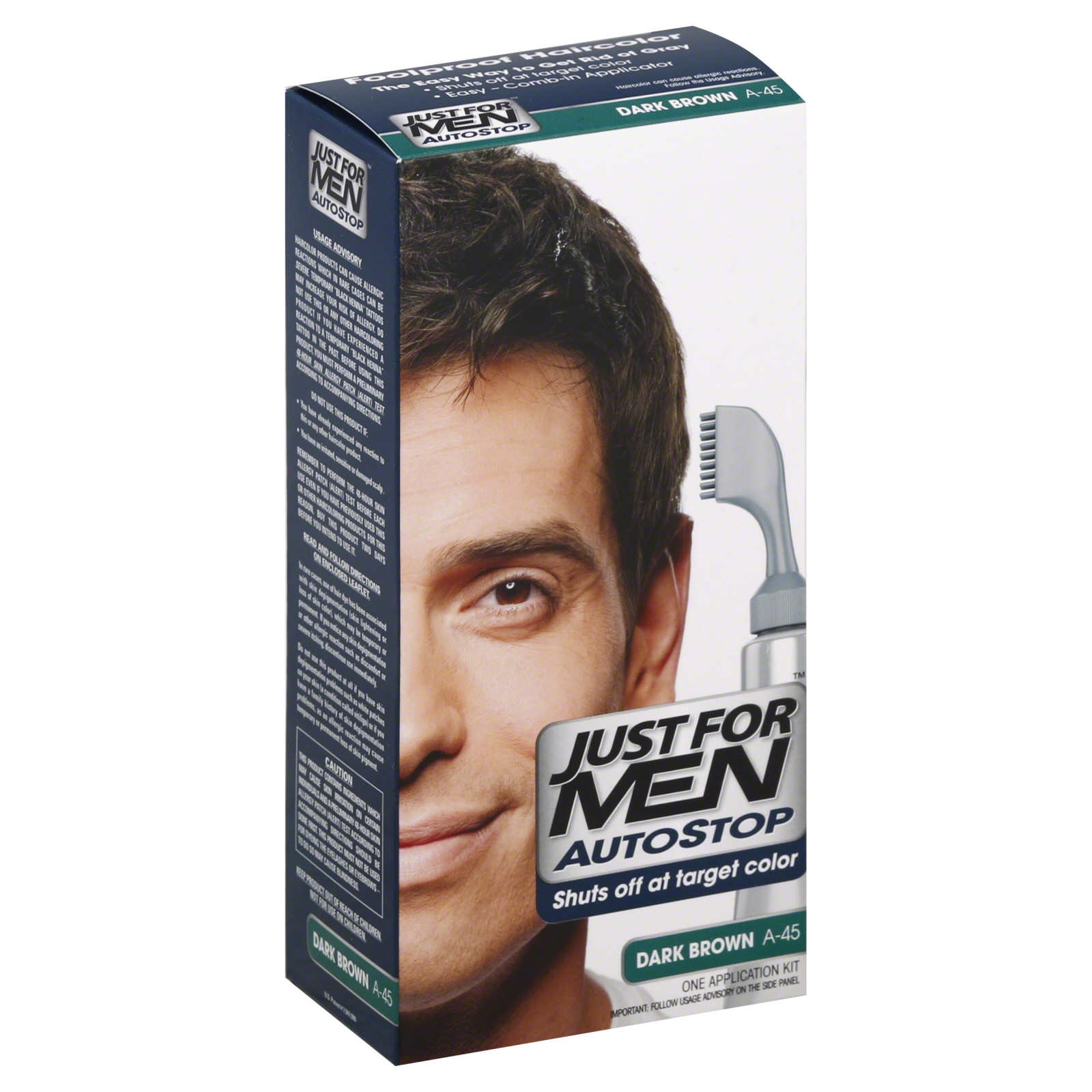 Just For Men Auto Stop Foolproof Hair Color Dark Brown A-45