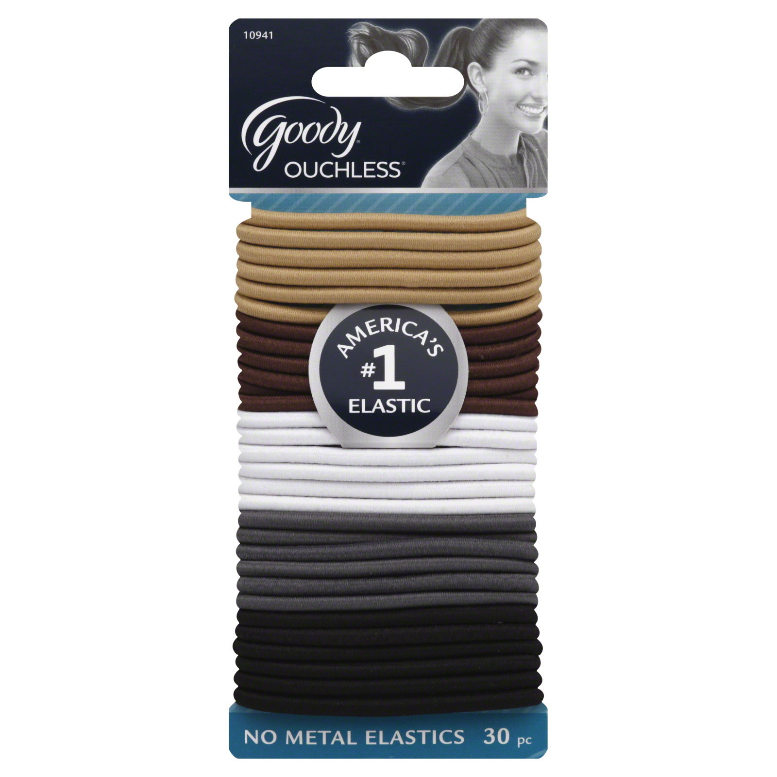 Goody Ouchless Hair Elastics Java Bean 30 Pcs Kmart