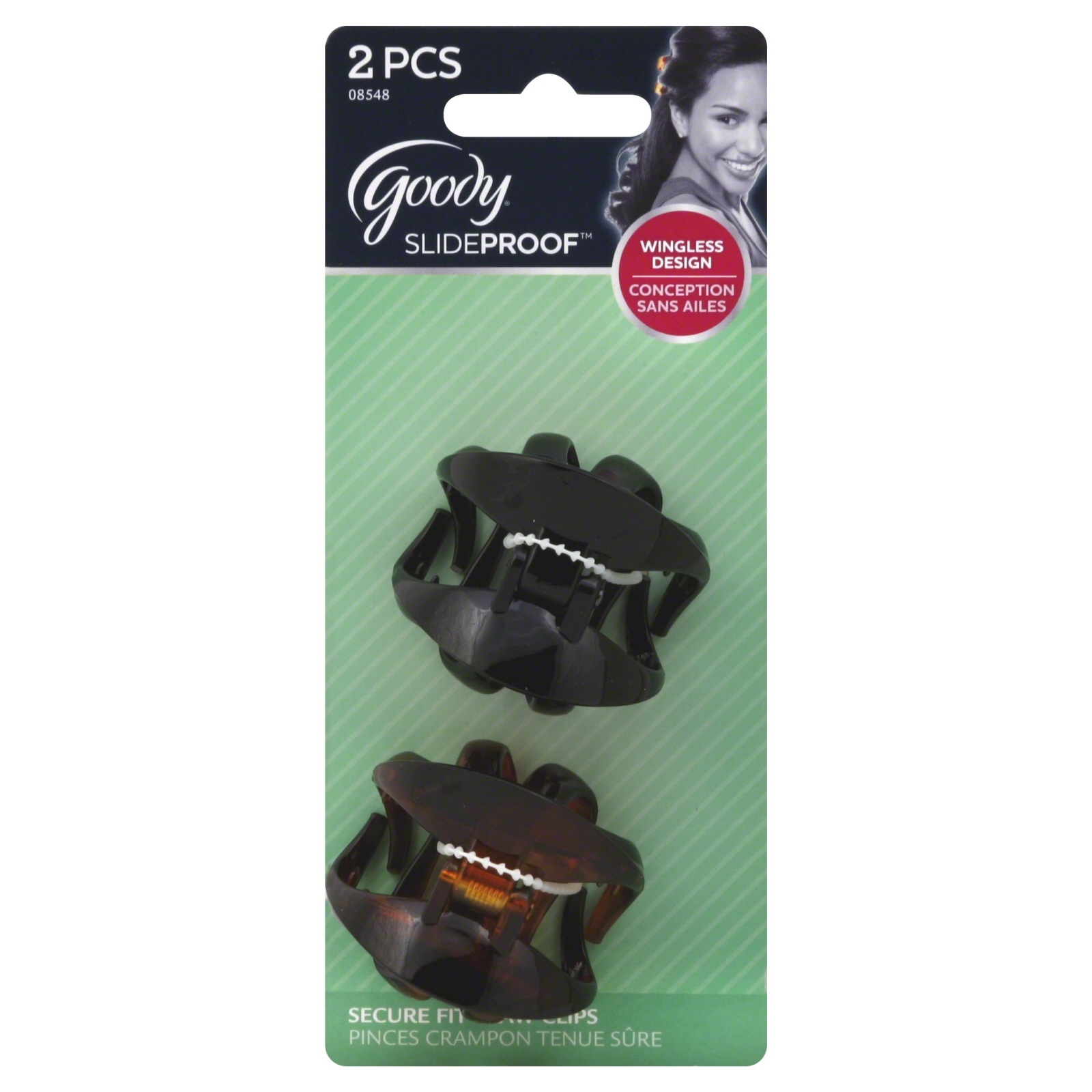 Goody SlideProof Wingless Small Claw Clip, 2 CT