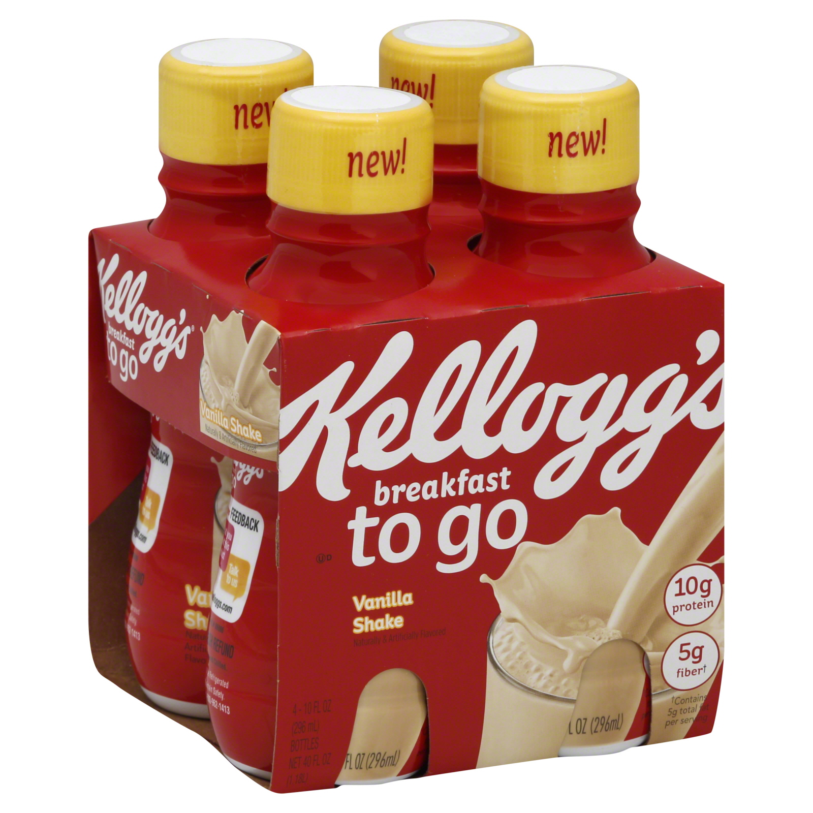 Kellogg's Protein Breakfast Shakes,Vanilla, Plastic bottle, 40 fl oz