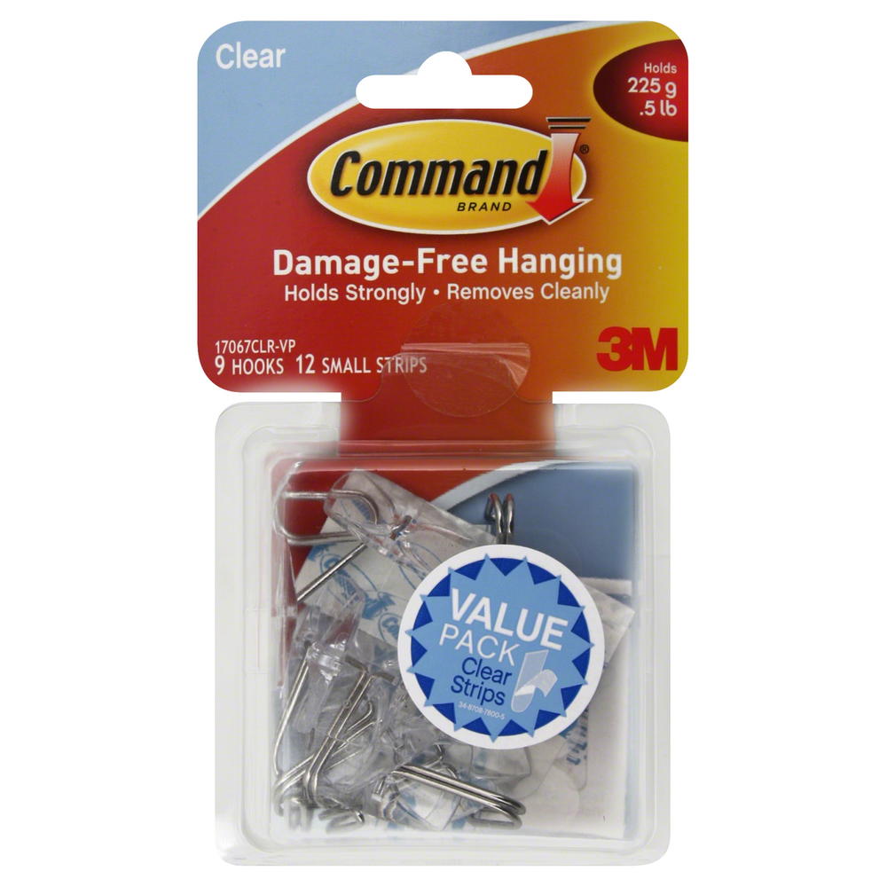 CommandTM Small Wire Hooks - Clear