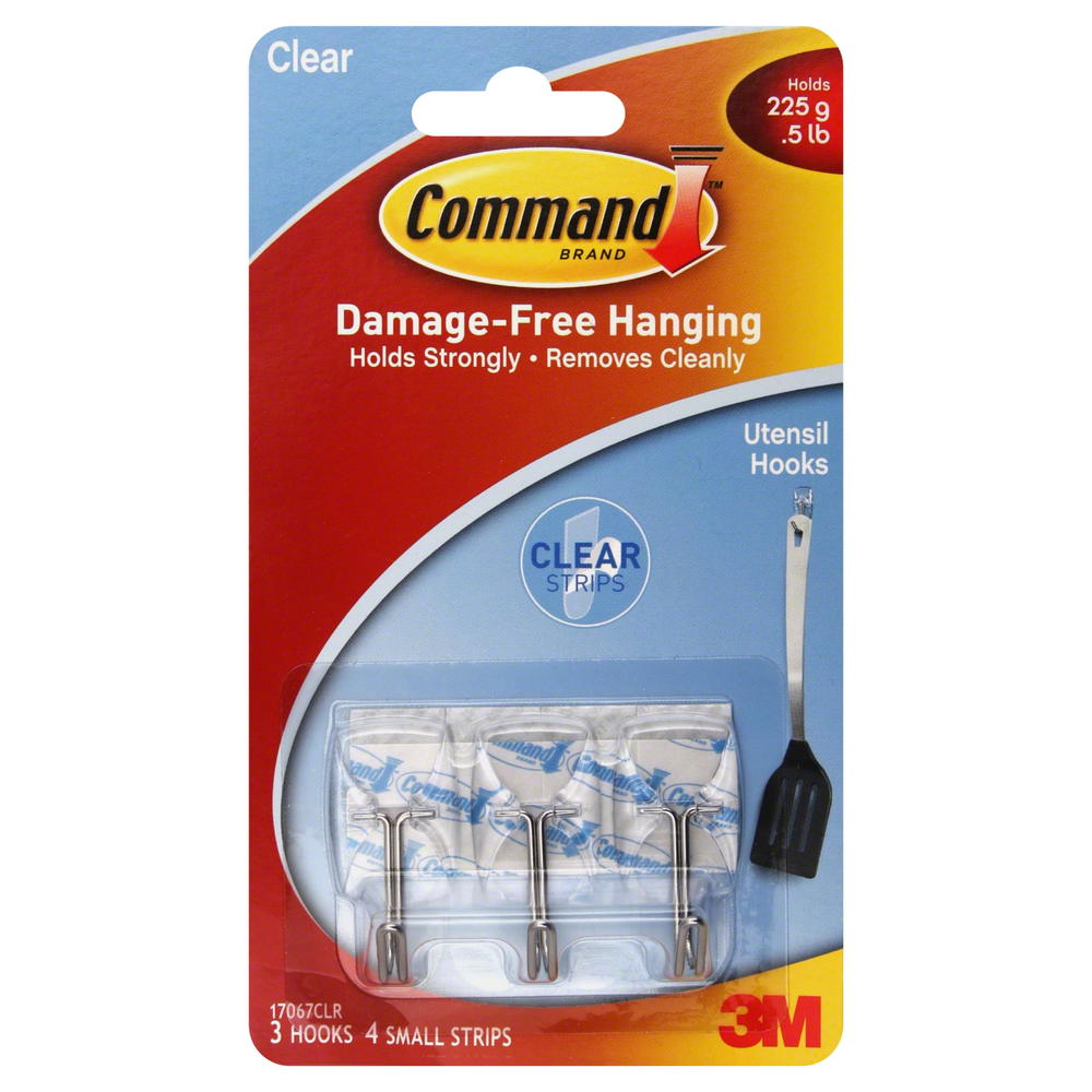 CommandTM Utensil Hooks - Clear