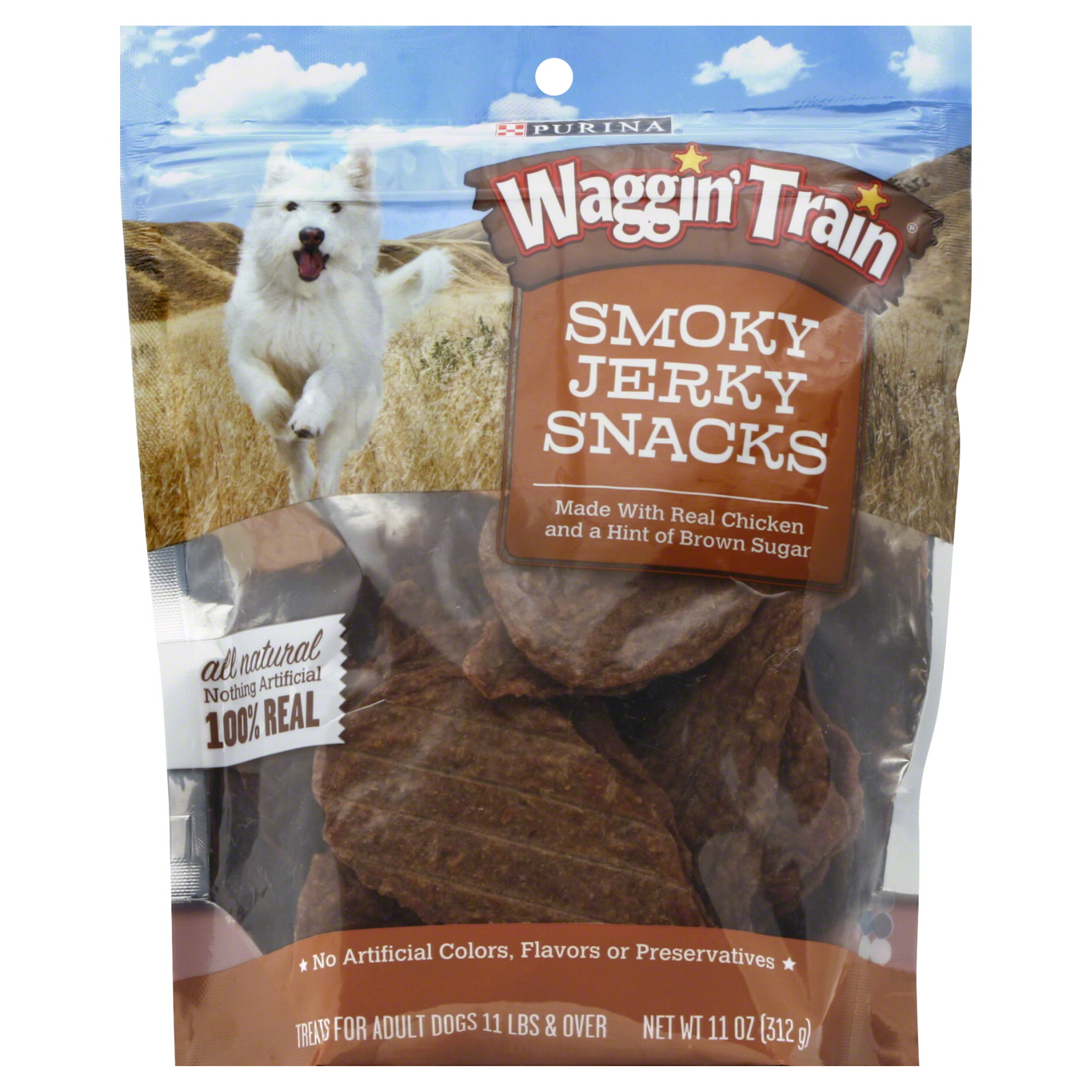 Waggin' Train Smoky Jerky Dog Snacks, 11 oz. pouch