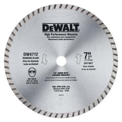 DEWALT Diamond Blade for Block and Brick, Dry/Wet Cutting, Continuous Rim, 7-Inch (DW4712)
