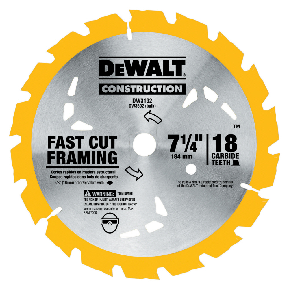 DeWalt 7-1/4 in. 18T Carbide Thin Kerf Circular Saw Blade