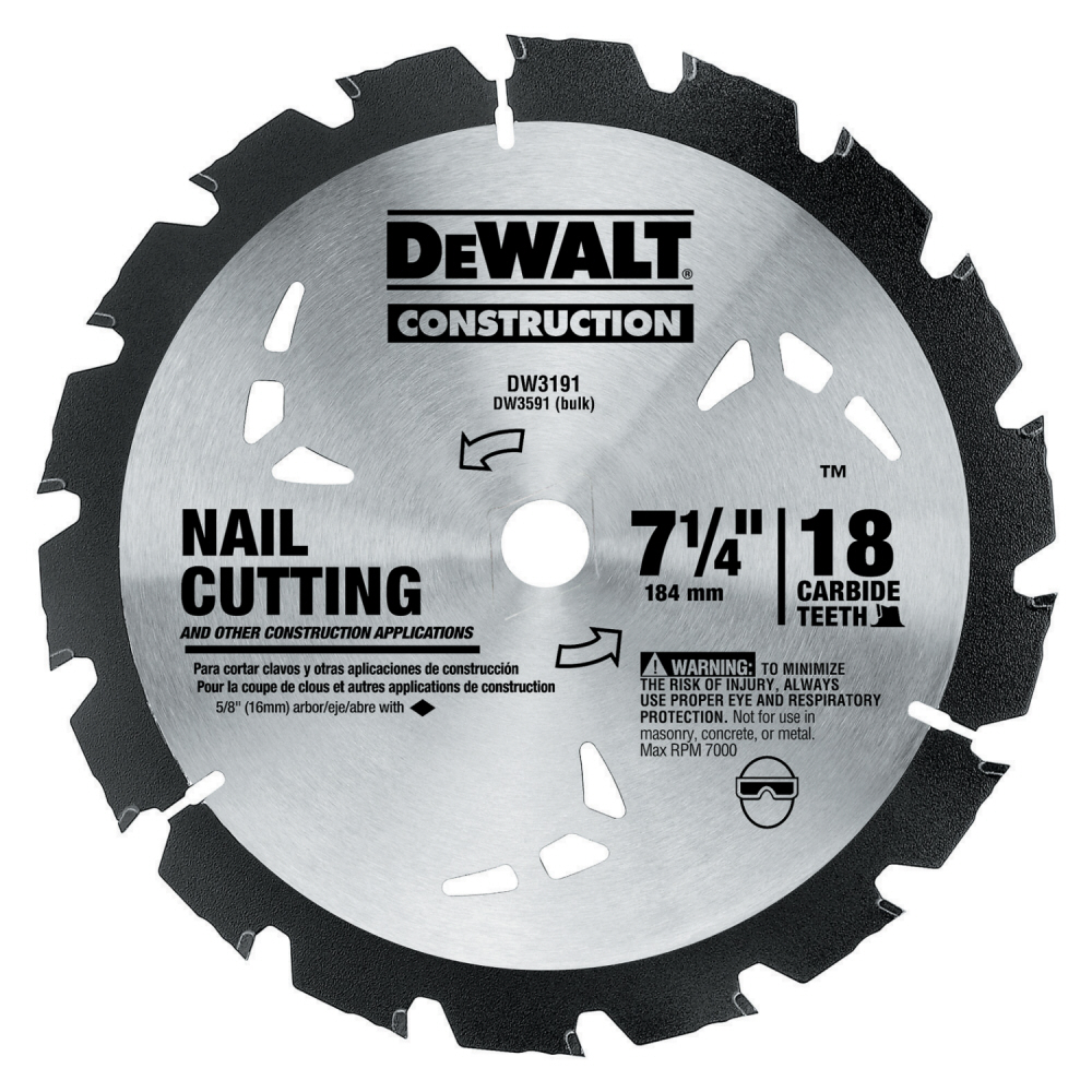 DeWalt 7-1/4 in. 18T Nail Cutting Circular Saw Blade