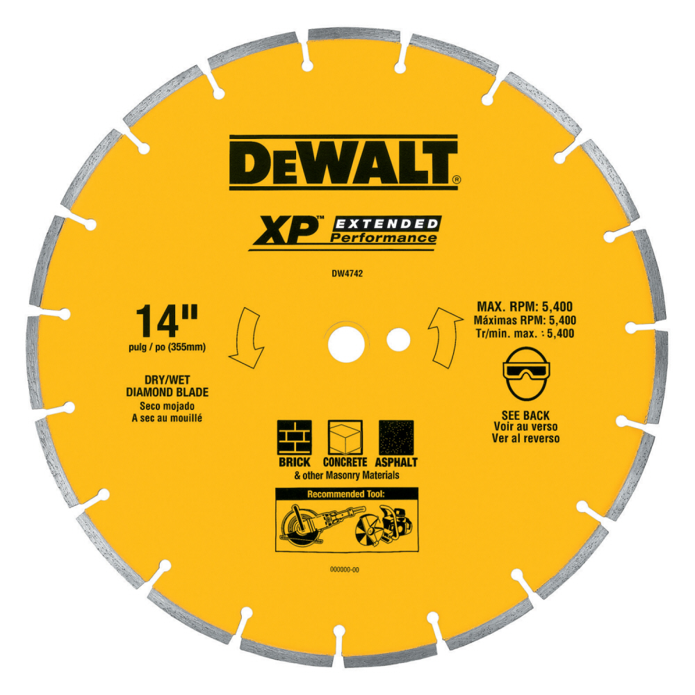 DeWalt 14 in. GP Segmented Rim Industrial Dry/Wet Diamond Blade