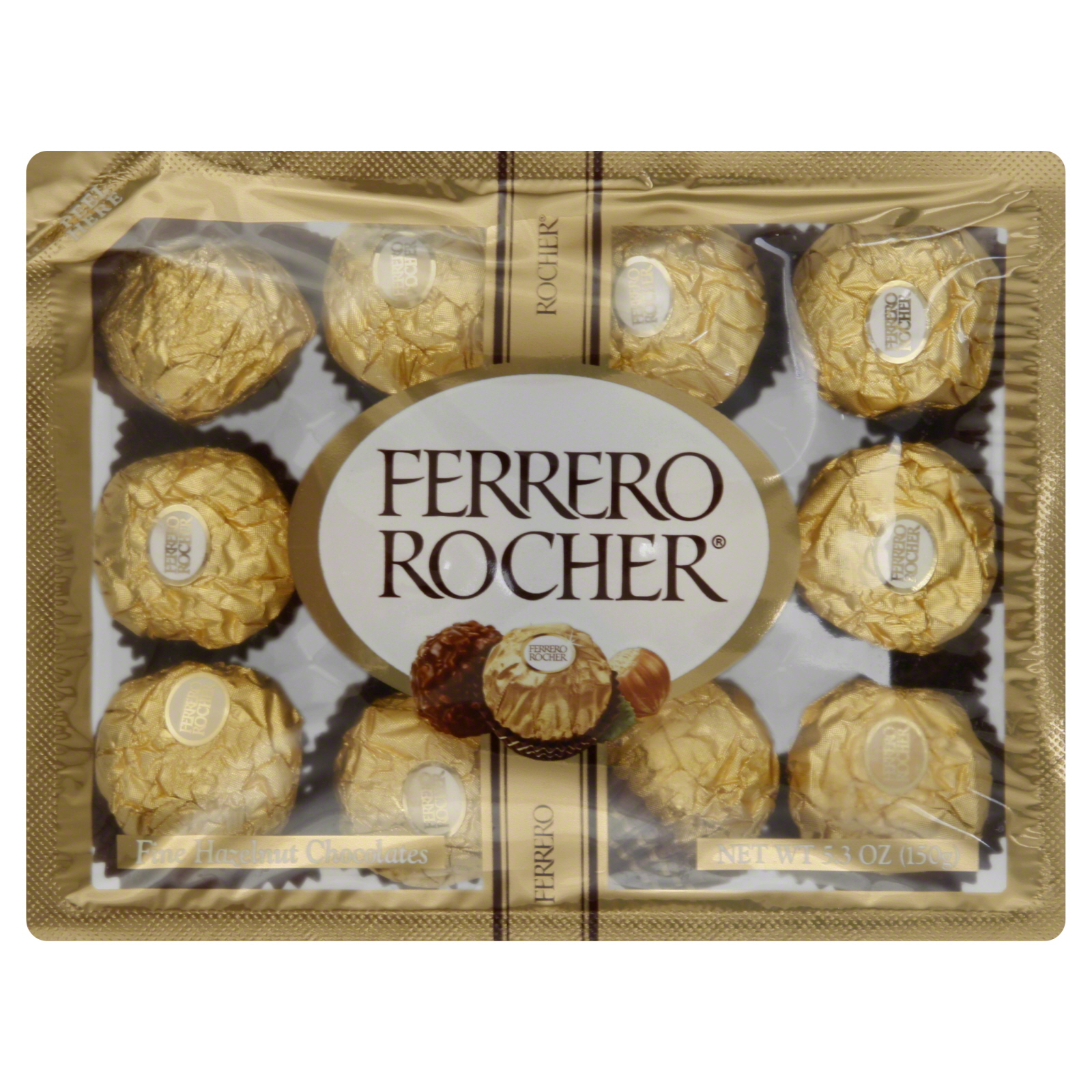 Ferrero Rocher Fine Hazelnut Chocolates, 5.3 oz (150 g)