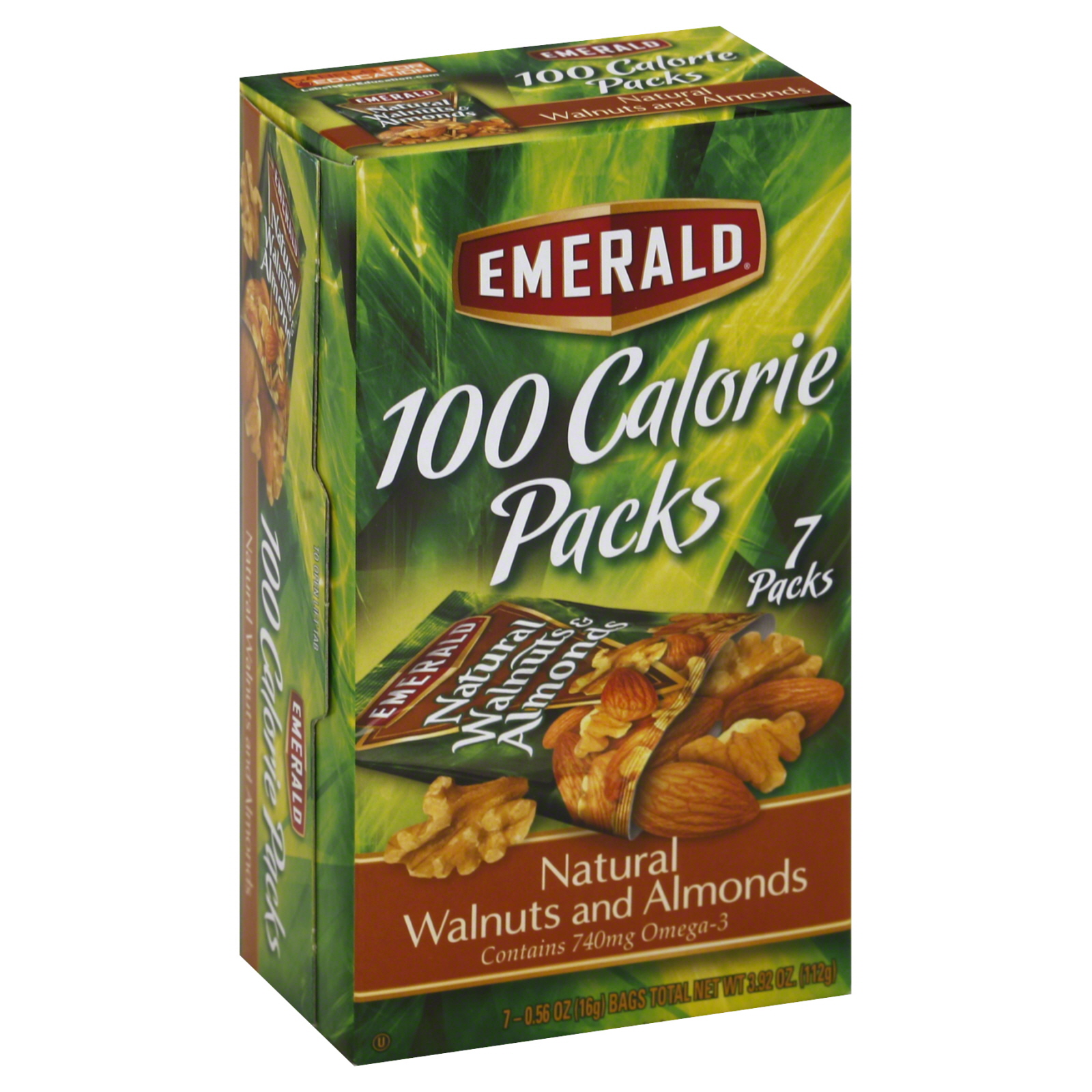 Emerald 100 Calorie Packs Walnuts and Almonds, Natural, 7 - 0.56 oz (16 ...