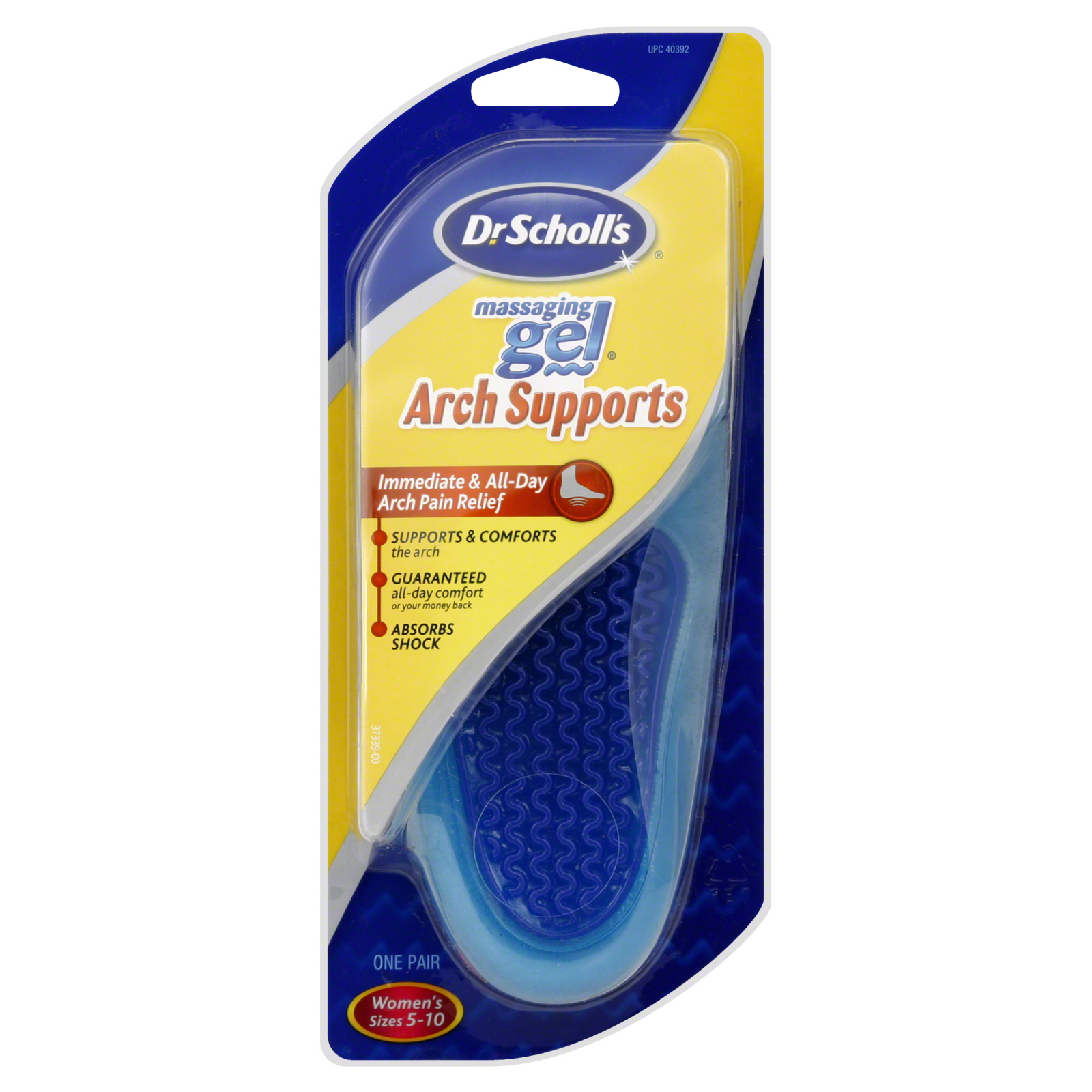 Dr. Scholl's Arch Supports, Massaging Gel, Women's Sizes 5-10, 1 pair