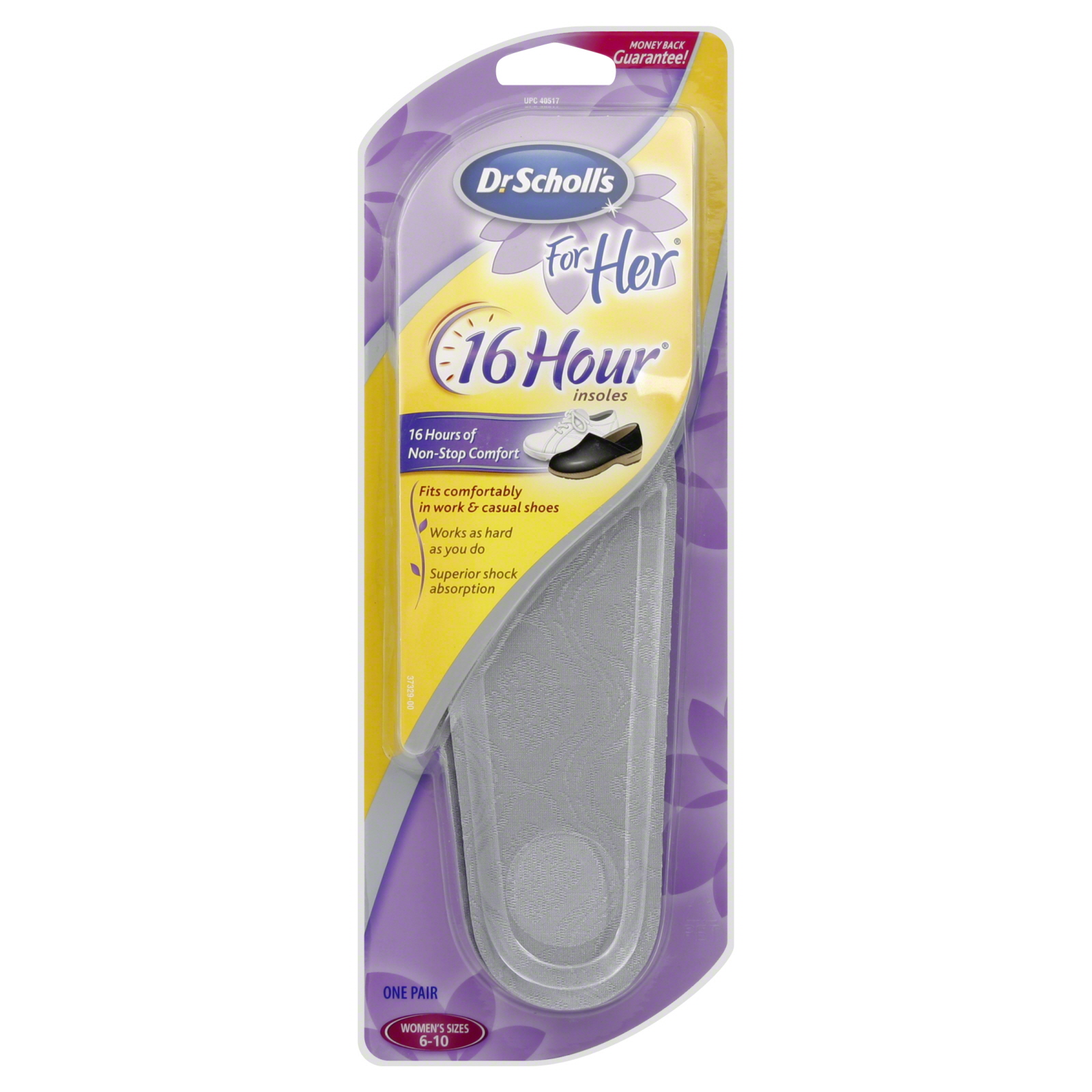 Dr. Scholl's For Her 18 Hour Insoles, Women's Sizes 6 - 10, 1 pair