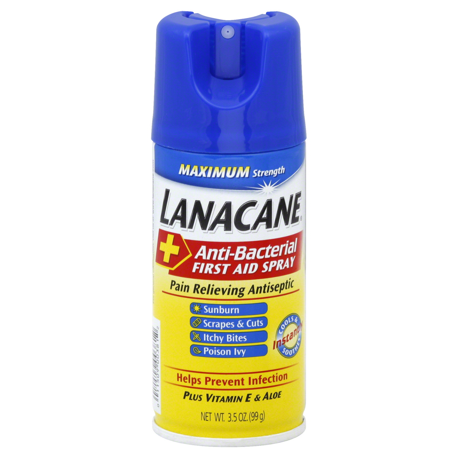 Lanacane First Aid Spray, Anti-Bacterial, Maximum Strength, 3.5 oz (99 g)