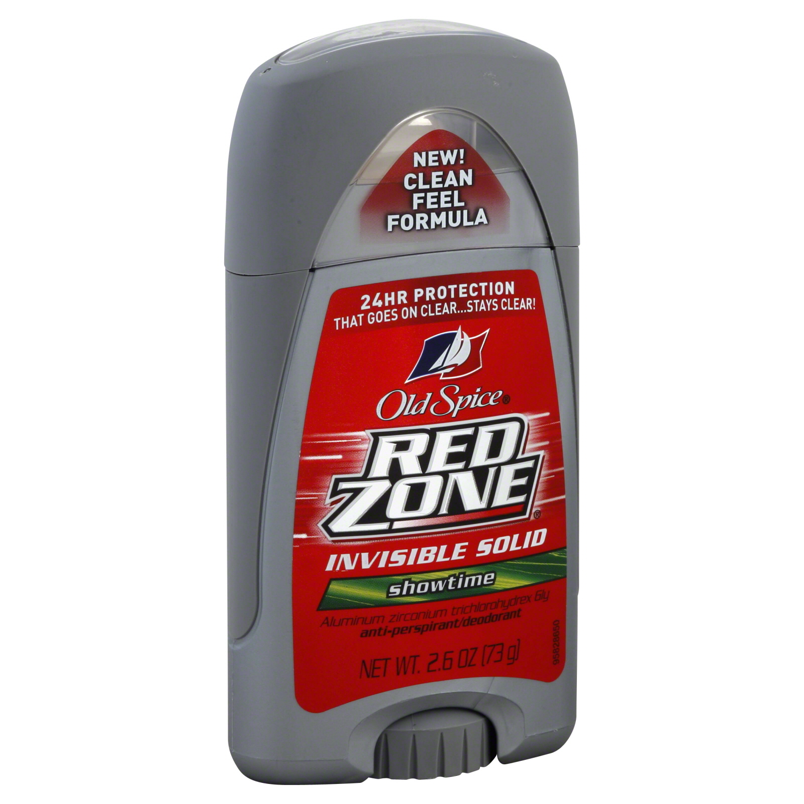 Old Spice Red Zone Anti-Perspirant/Deodorant, Invisible Solid, Showtime, 2.6 oz (73 g)