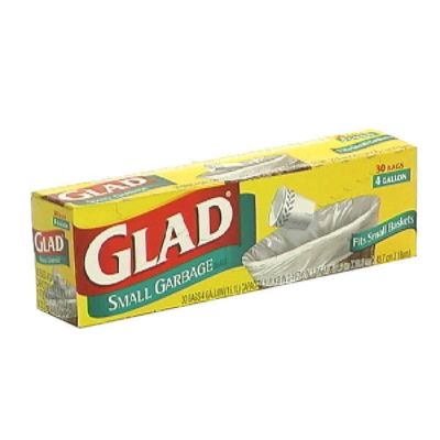 Glad Small Garbage Bags, 4 Gallon, 30 bags