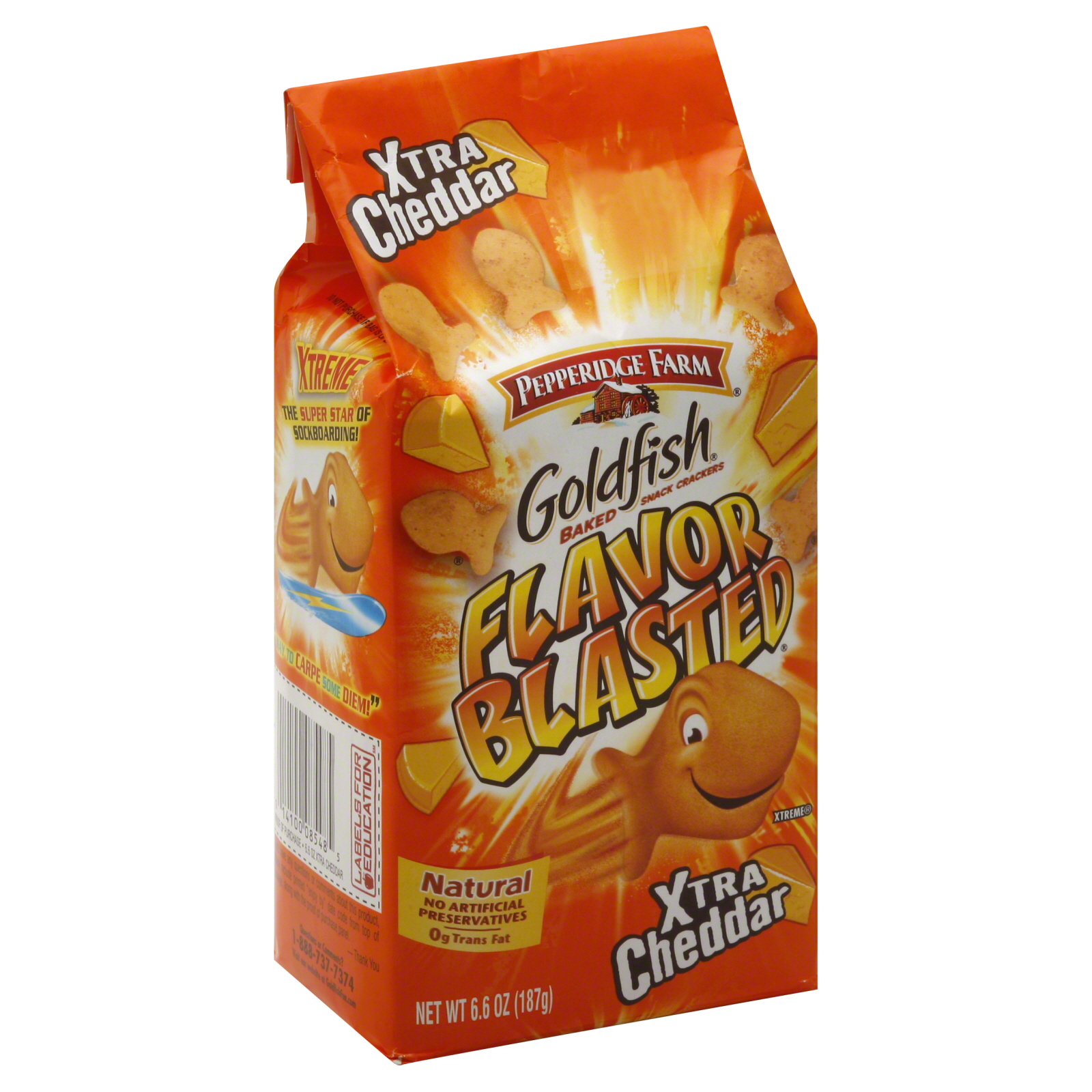Farm Flavor Blasted Goldfish Baked Snack Crackers Xtra Cheddar