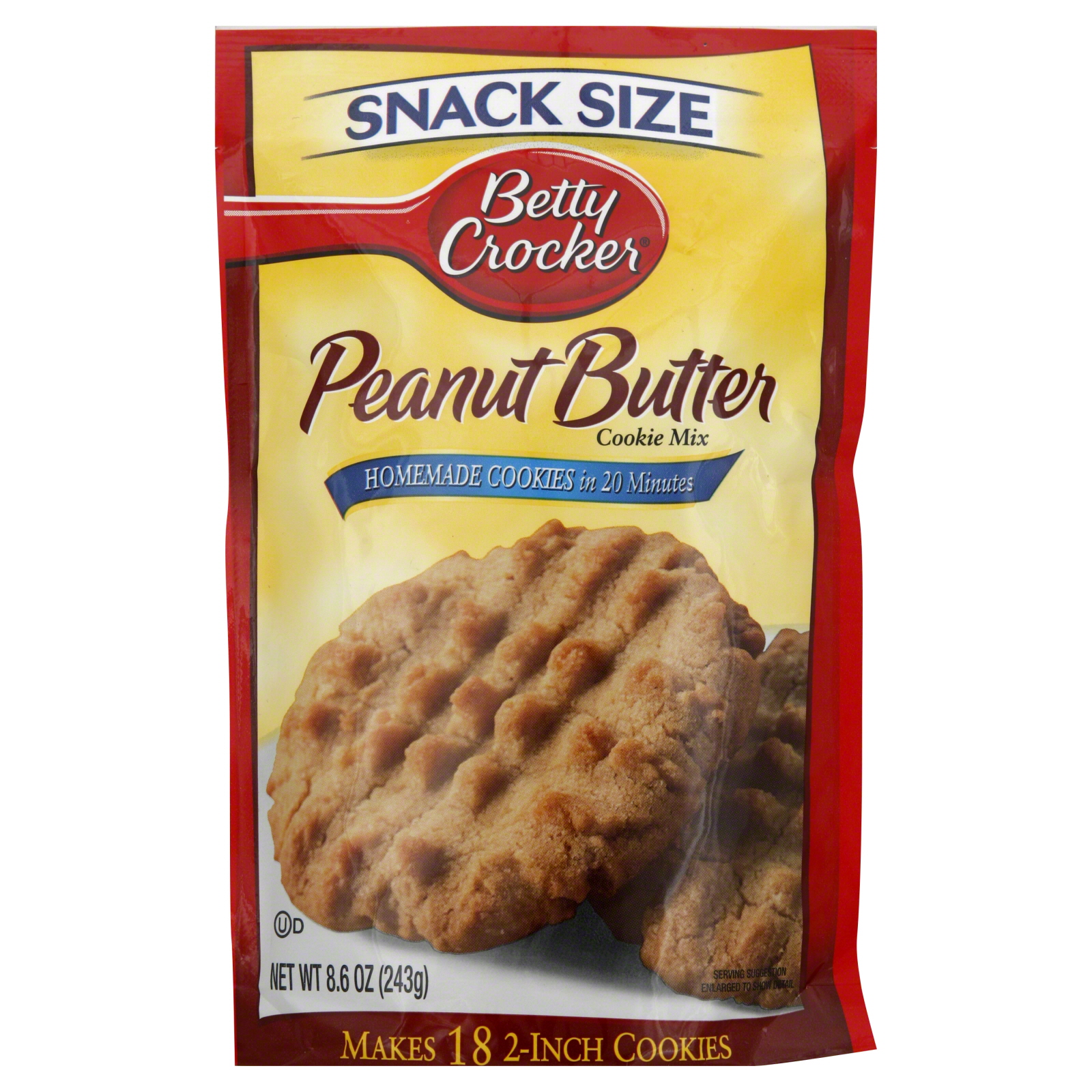 Betty Crocker Cookie Mix Peanut Butter Snack Size 8.60 oz