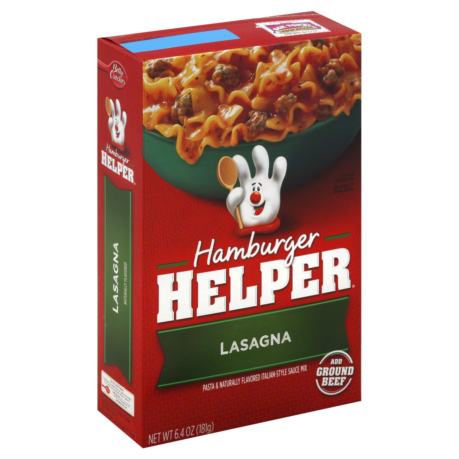 Hamburger Helper Italian Pasta & Sauce Mix, Lasagna, 6.4 oz (181 g)