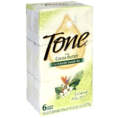 Tone Soap Bars, with Cocoa Butter, Island Mist, 6 - 4.25 oz bars [25.5 oz (1 lb 9.5 oz) 722 g]