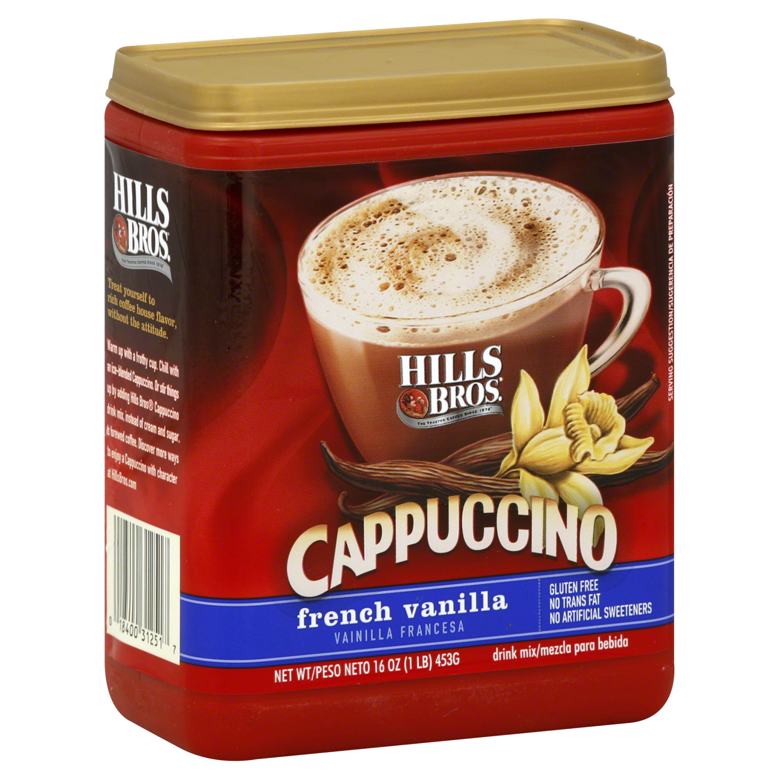 Hills Bros.  French Vanilla Cappuccino Cafe Style Drink Mix 16oz. Canister