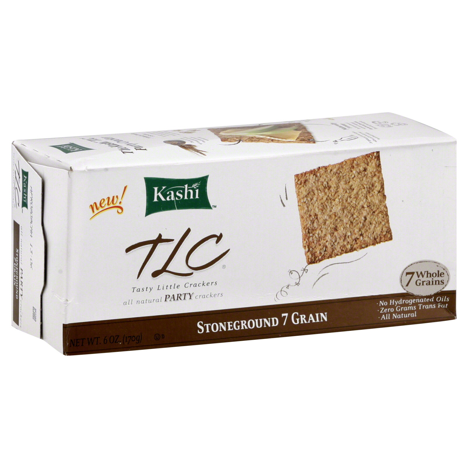 Kashi TLC Party Crackers, All Natural, Stoneground 7 Grain, 6 oz (170 g)